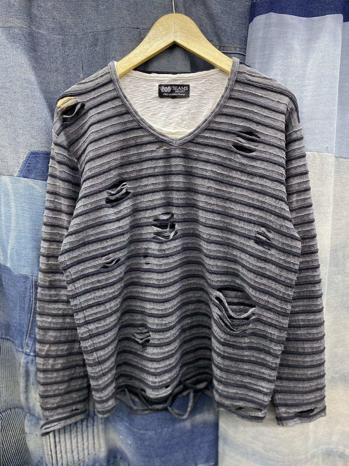 Beams Plus × Japanese Brand vintage beams heart distress longsleeve Size US M / EU 48-50 / 2 - 11 Thumbnail