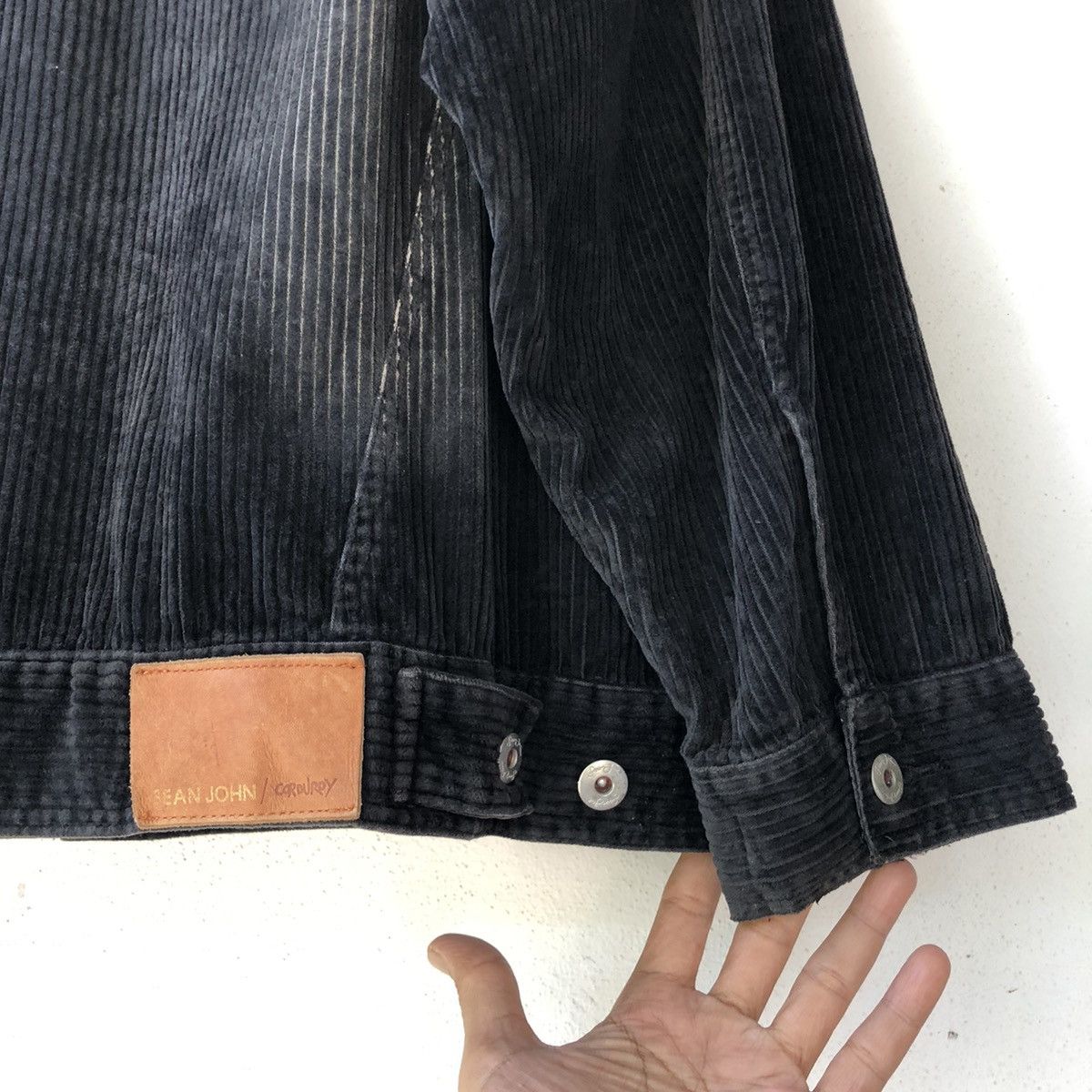 Sean John SEAN JOHN Black Coatse Colduroy Jacket - Distressed Size US XXL / EU 58 / 5 - 7 Thumbnail