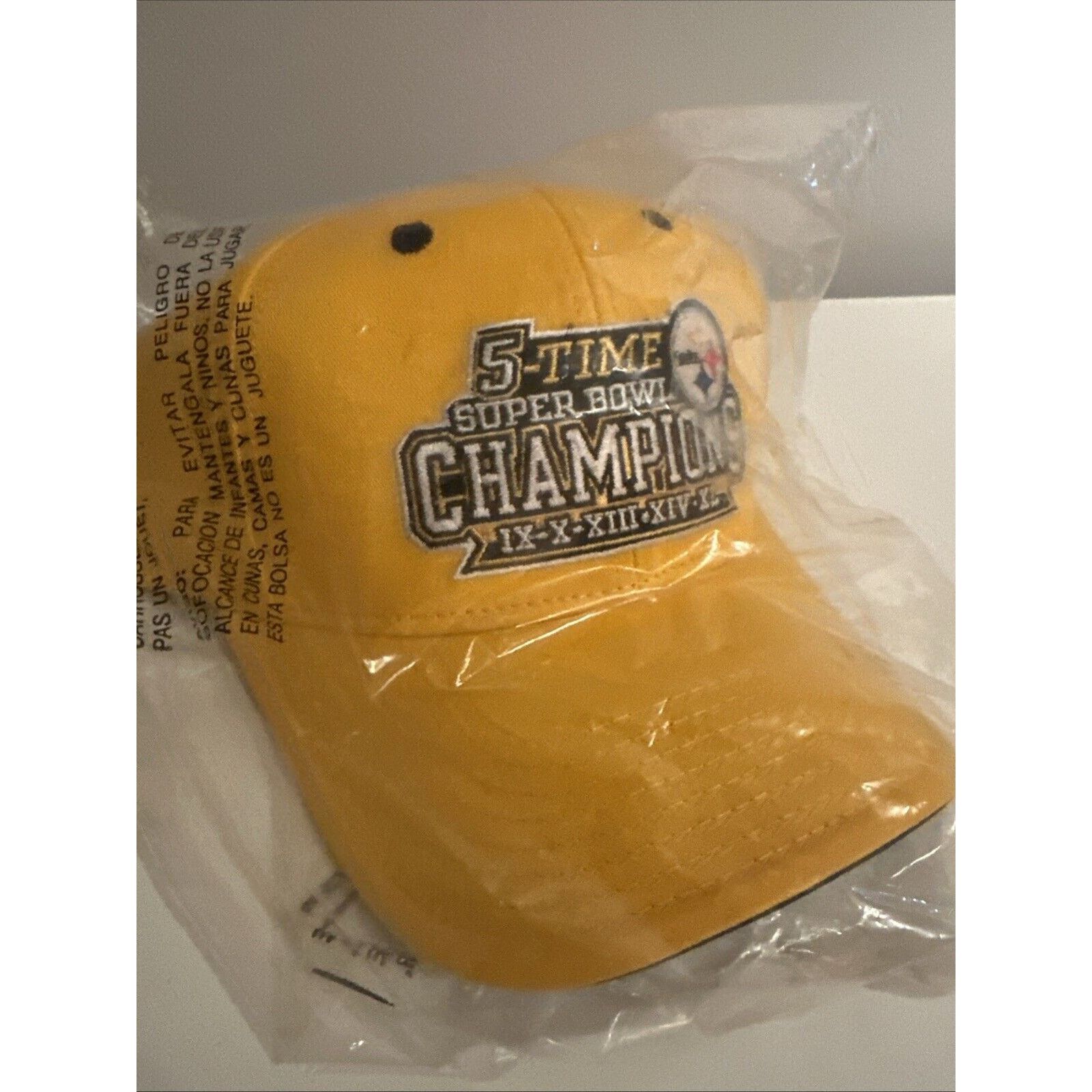 Reebok Pittburgh Steelers Five 5 Time Super Bowl Champions NFL Hat Size ONE SIZE - 2 Thumbnail