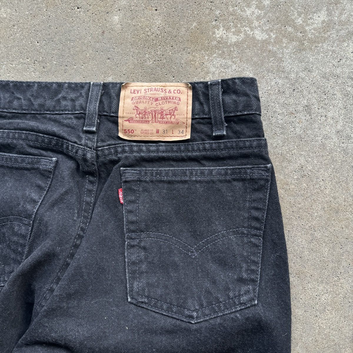 Levi's Vintage 90s Levi's 550 Black Jeans Made in USA Size US 31 - 12 Thumbnail