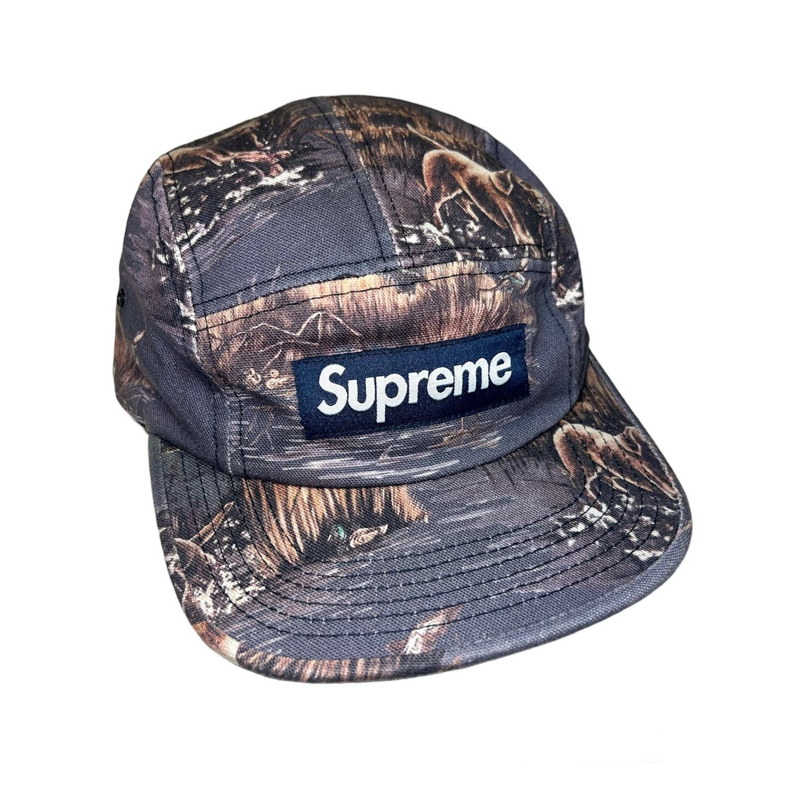 image of Supreme Fw12 Dogs And Ducks Camp Cap Hat in Blue, Men's