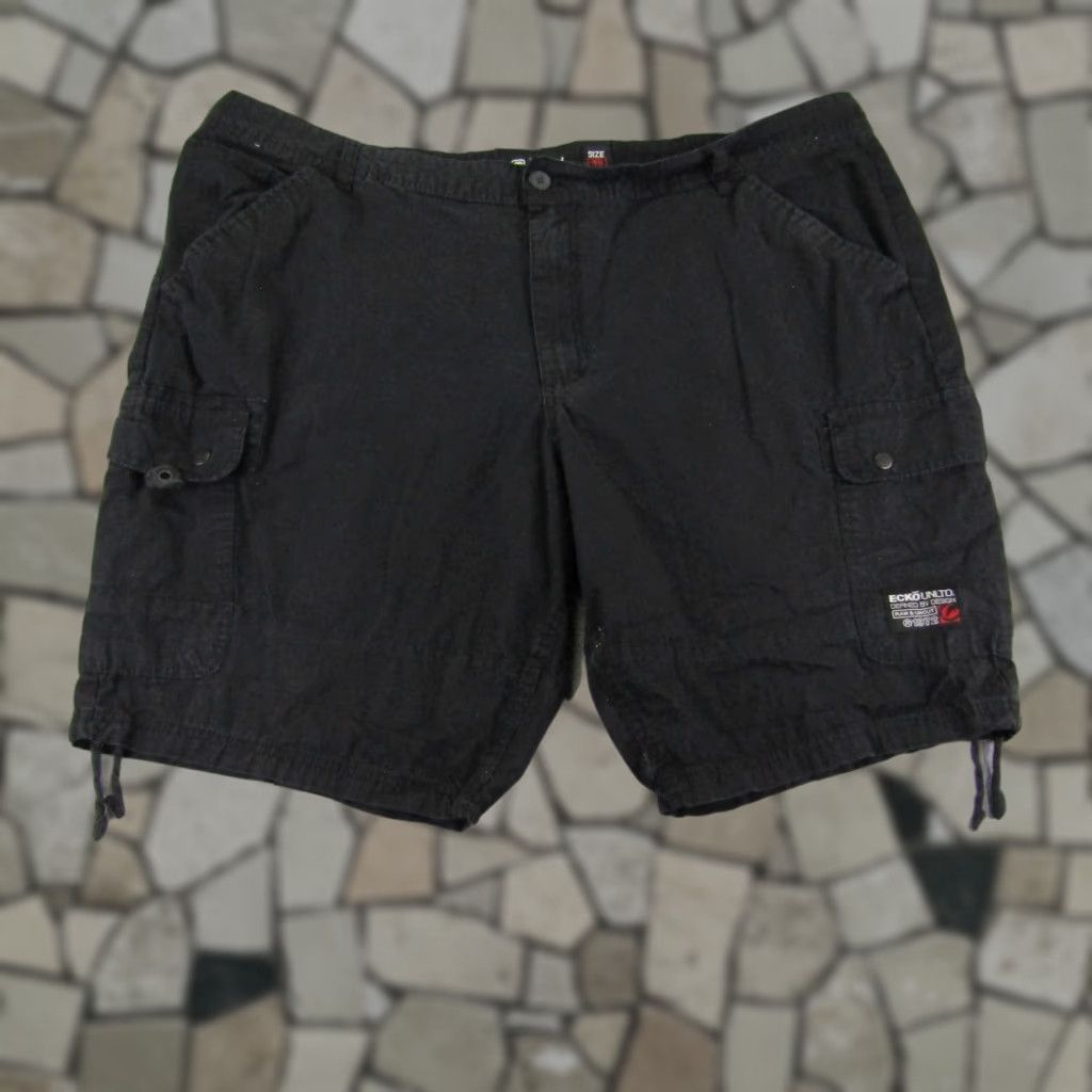 Ecko Unltd. Ecko Unltd Shorts Mens 46 Black Cargo Rip Stop Baggy Drawstrings Hip Hop Y2K Size US 32 / EU 48 - 1 Thumbnail