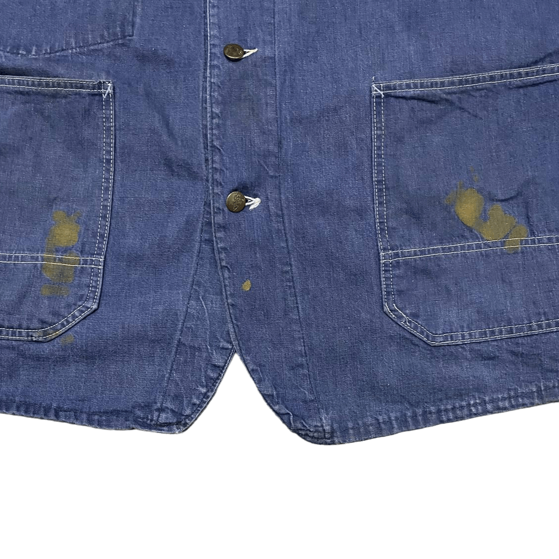 Sears True Vintage 50s 60s Sears Vat Dyed Denim Chore Work Jacket Size US L / EU 52-54 / 3 - 6 Thumbnail