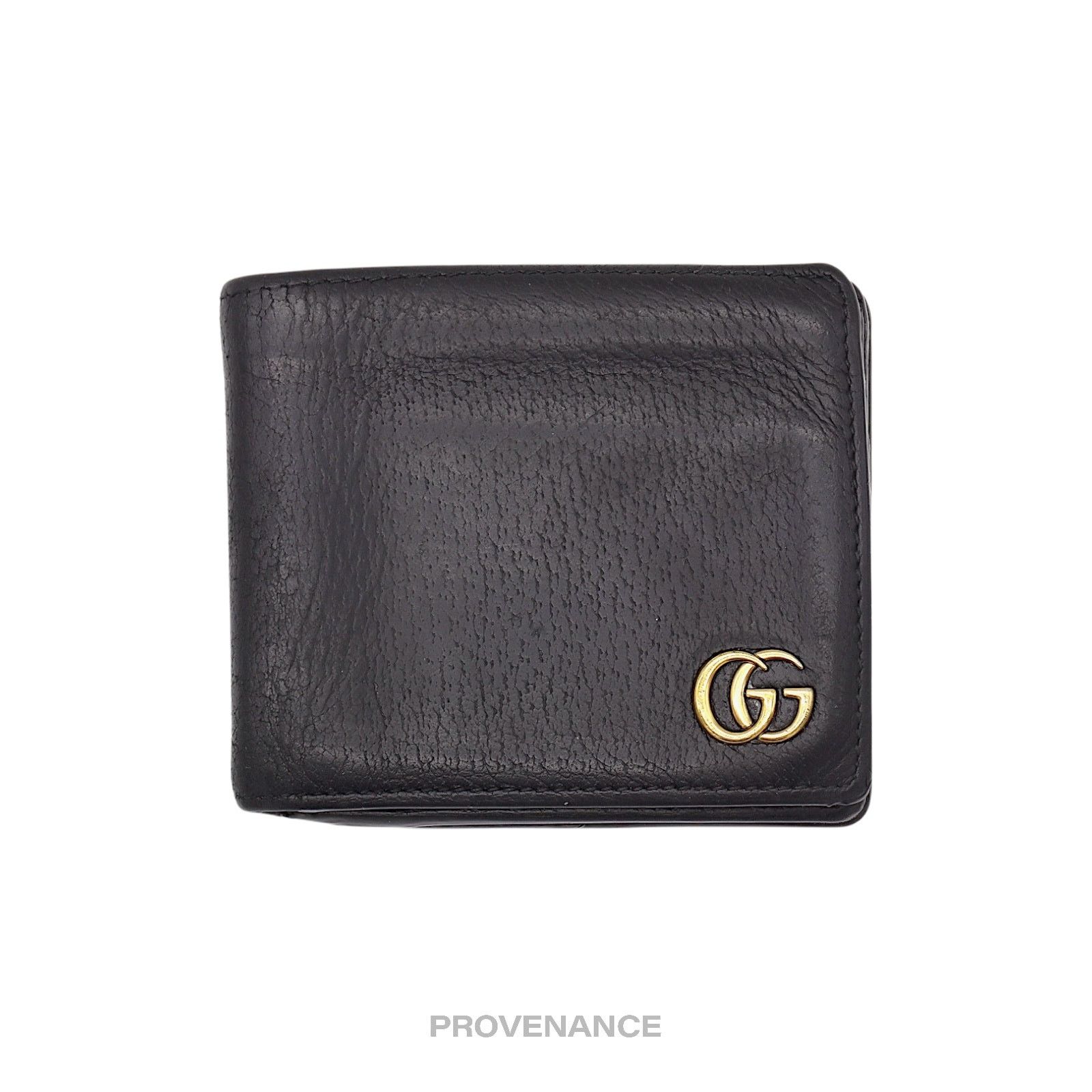 Gucci 🔴 Gucci GG Marmont Snap Bifold Wallet - Black Leather Size ONE SIZE - 1 Thumbnail