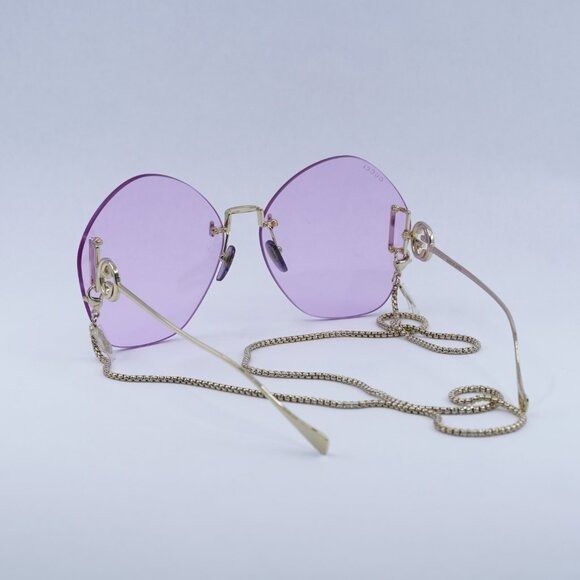 Gucci Gucci GG1203S 001 Sunglasses Gold With Detachable Gold Chain Size ONE SIZE - 12 Thumbnail