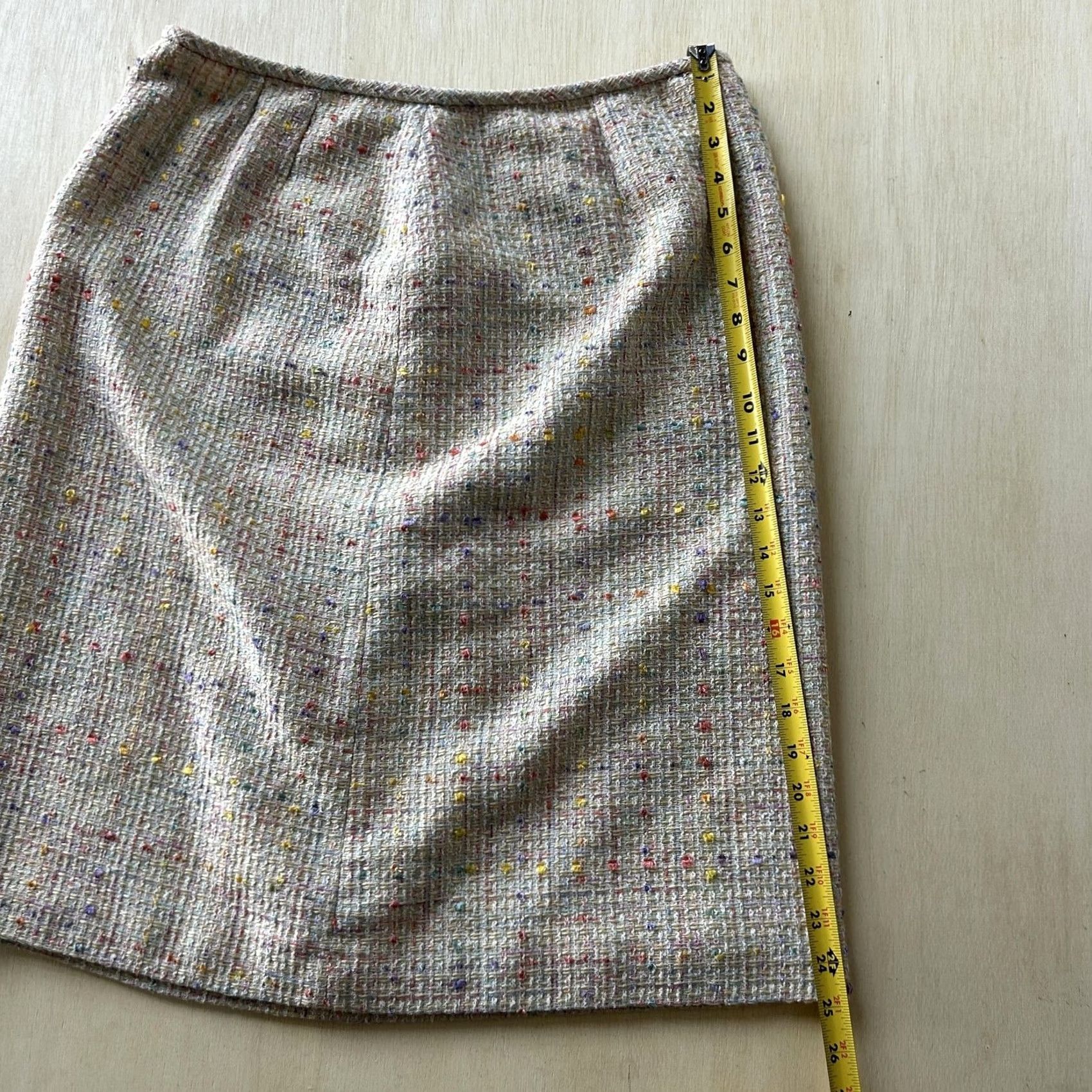 Vintage VINTAGE Le Suit Skirt Womens 16 Beige Tweed Knee Length Lined Pencil 90s Business Womens Size 38" / US 16 / IT 52 - 5 Thumbnail