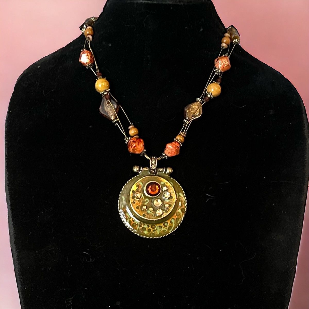 Chicos Chico’s multi strand beaded medallion pendant necklace Size ONE SIZE - 1 Thumbnail