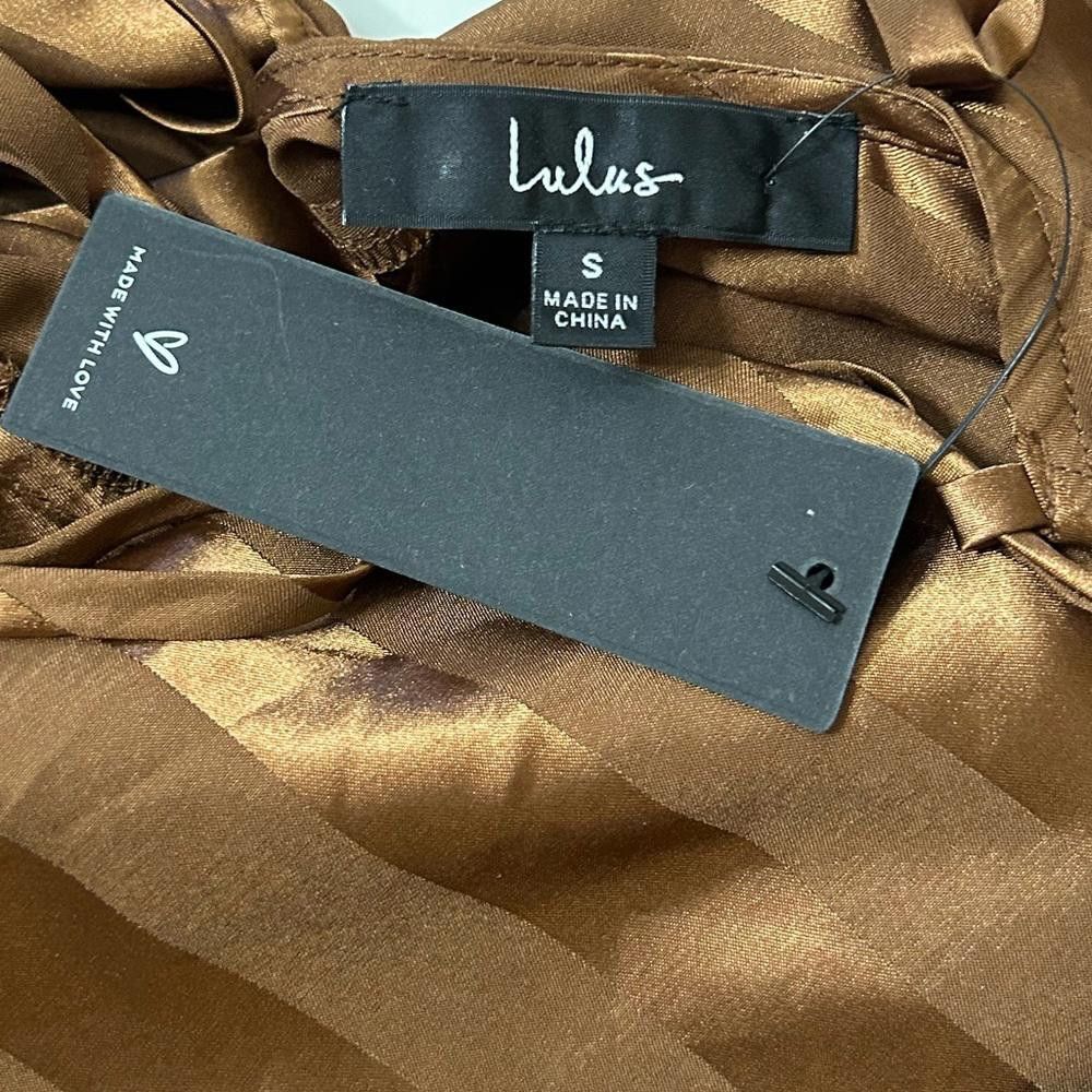 Lulus Lulus l NWT Sophisticate Bronze Satin Maxi Dress Small Size S / US 4 / IT 40 - 6 Thumbnail