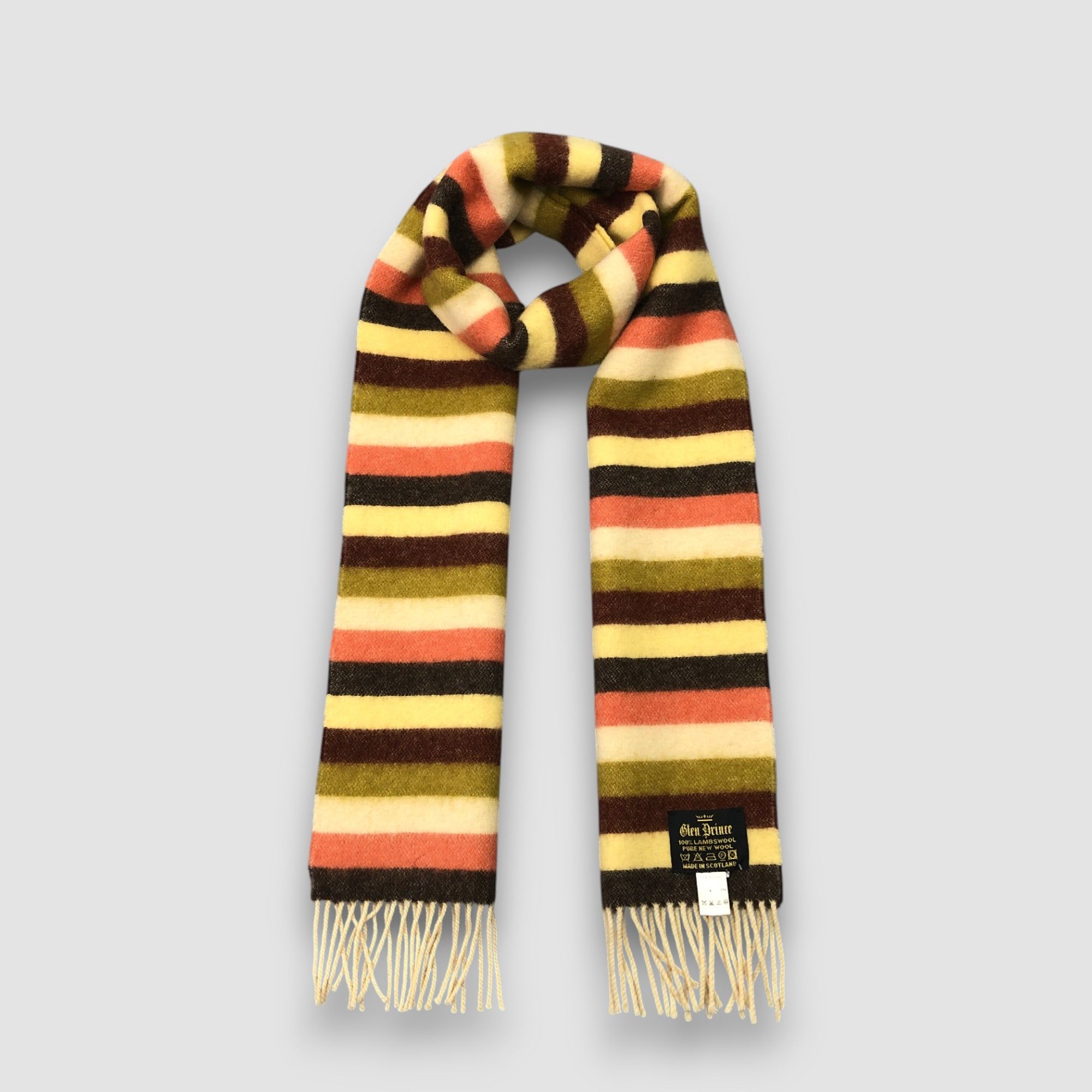 Japanese Brand Vintage Glen Prince Scarf Muffler Wool Fringe Winter Scarves Size ONE SIZE - 1 Thumbnail