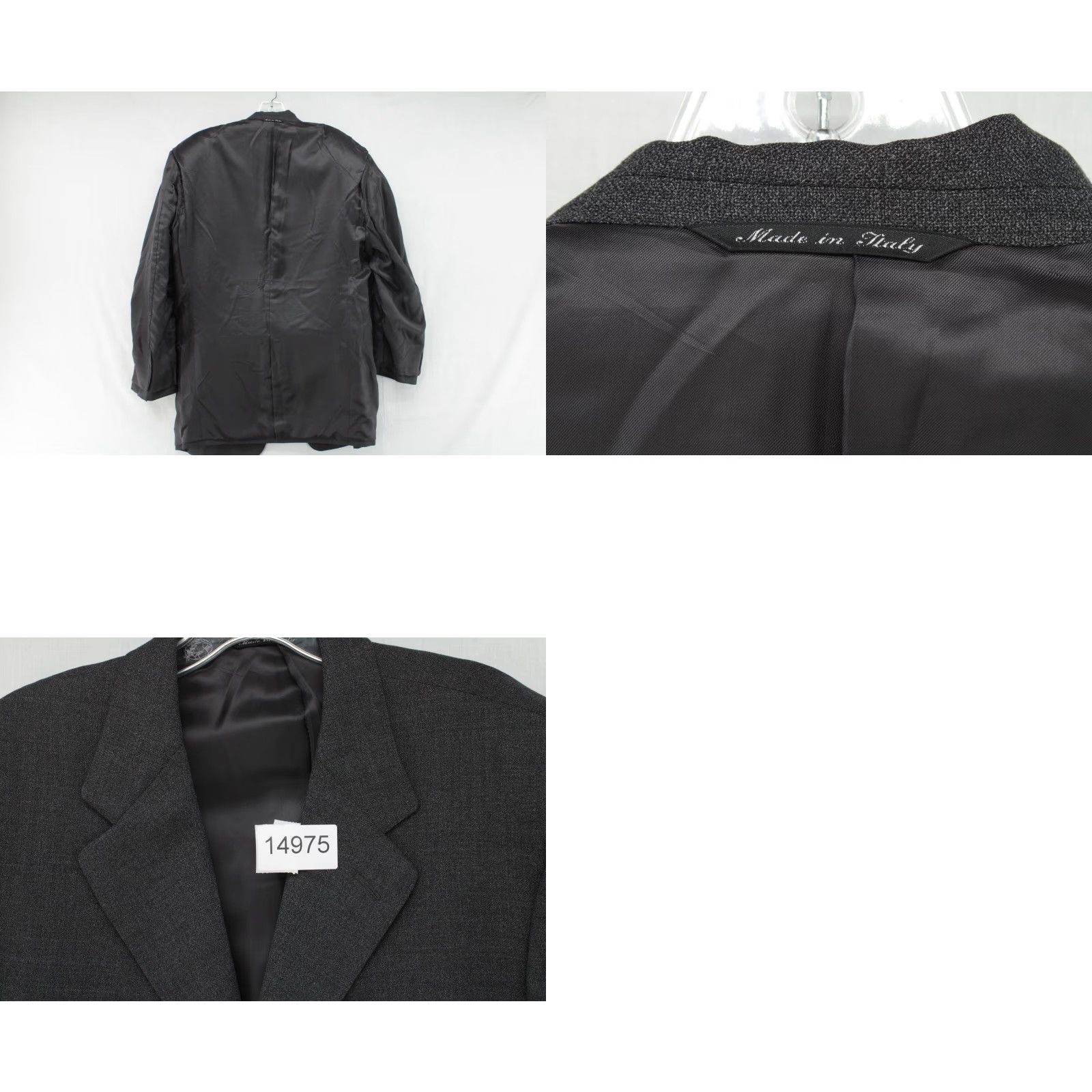 Canali Canali Blazer Mens 50R Charcoal Gray Wool 3-Button Italy Classic Luxury Blazer Size 50R - 9 Thumbnail