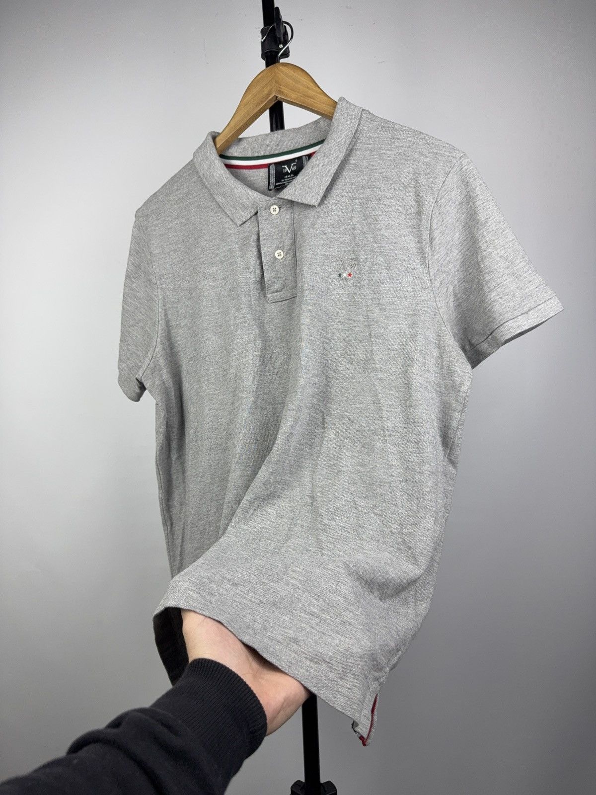 Versace Luxury 19V69 Italia Grey Cotton Polo Shirt with Logo XL Size US XL / EU 56 / 4 - 6 Thumbnail