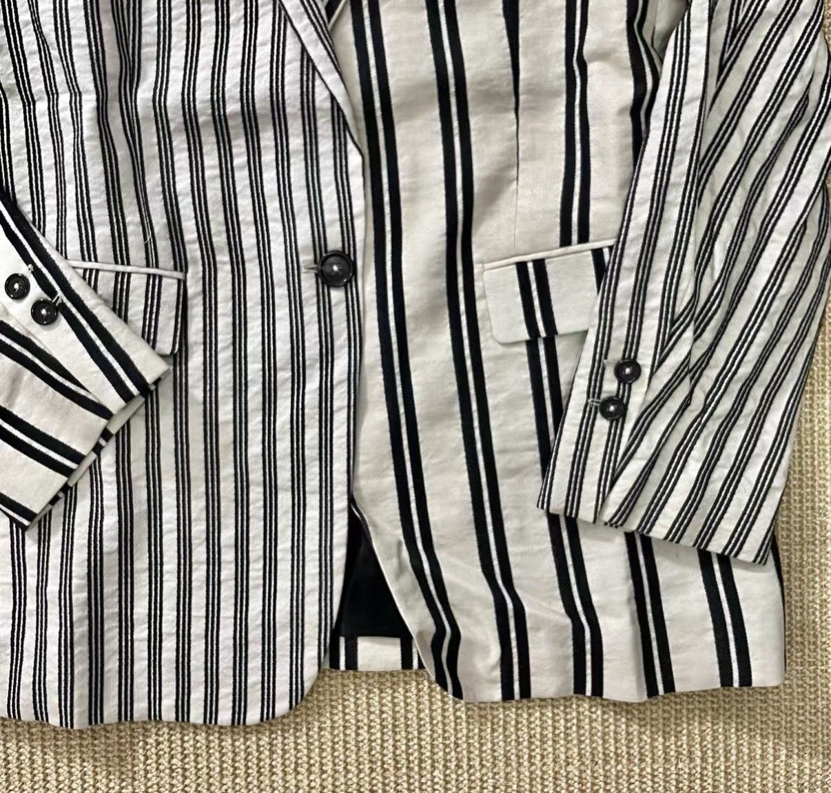 Ann Demeulemeester Ann Demeulemeester One-Button Panel Striped Blazer J29 Size S / US 4 / IT 40 - 3 Thumbnail