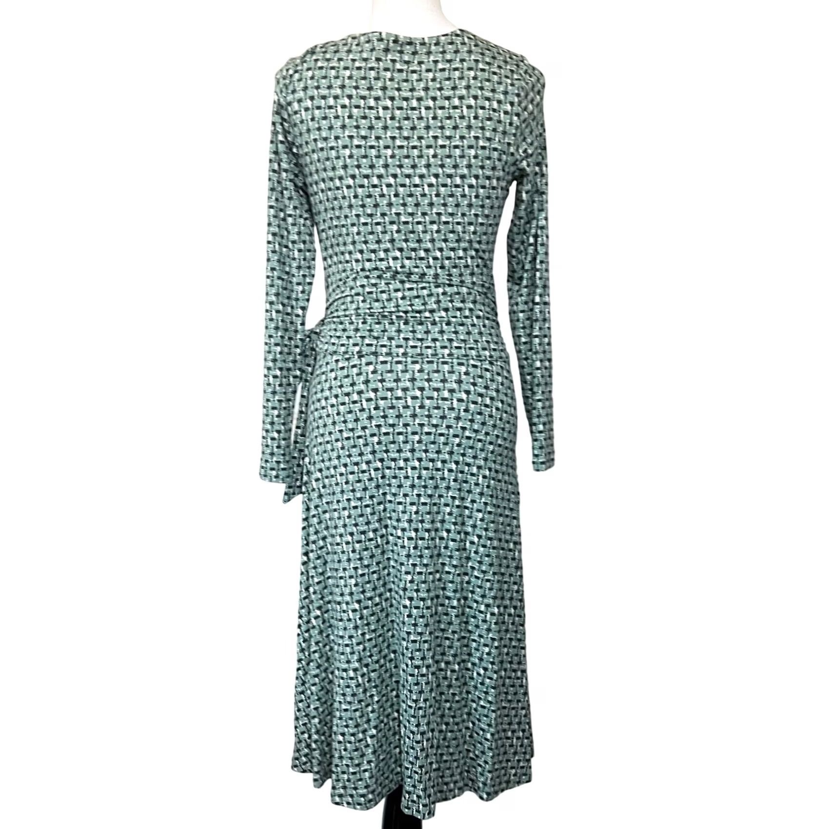 Boden Boden Wrap Dress Stretch Jersey Green Long Sleeve Midi Sylvia Womens US Size 6L Size M / US 6-8 / IT 42-44 - 6 Thumbnail
