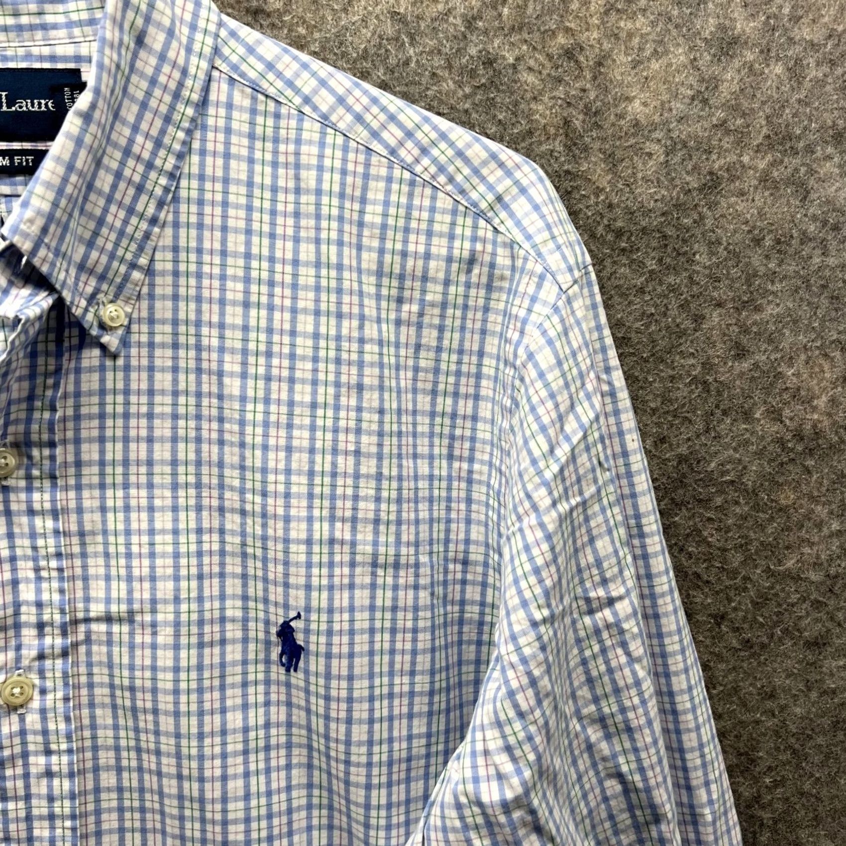 Ralph Lauren VINTAGE Ralph Lauren Shirt Men 15.5 34/35 Plaid Blue Button-Down Preppy Casual Formal Size US L / EU 52-54 / 3 - 4 Thumbnail