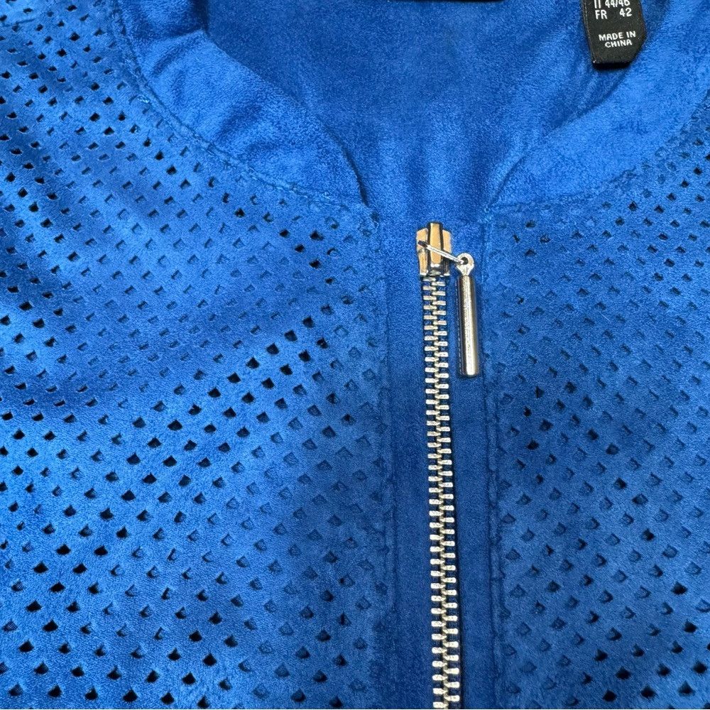 Halston NWT New H By Halston Faux Suede Perforated Royal Blue Bombe Size M / US 6-8 / IT 42-44 - 6 Thumbnail