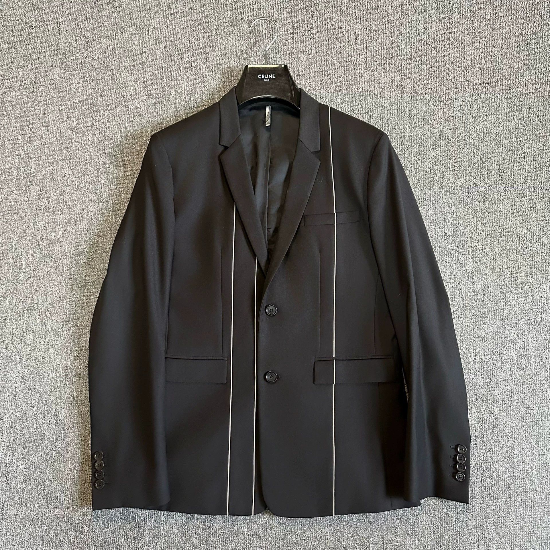 Dior Dior Homme Wool Suit with White Lines Size US M / EU 48-50 / 2 - 1 Thumbnail