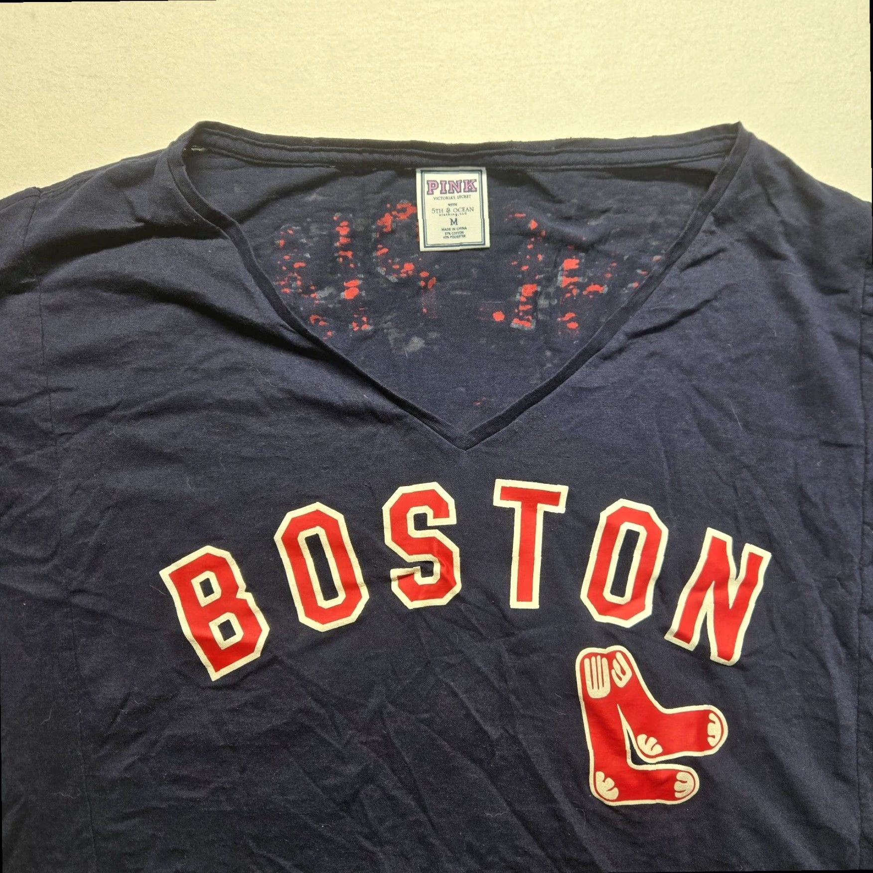 Victoria's Secret Boston Red Sox Crop Top Mens Medium Pink Victoria's Secret Love Shirt Size M / US 6-8 / IT 42-44 - 2 Thumbnail
