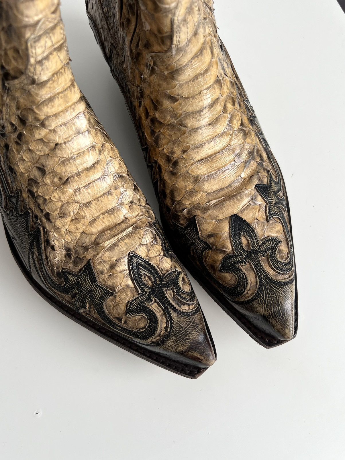 Sendra 🔥Sendra 4660 Genuine Python Snakeskin Leather Western Boots Size US 9.5 / EU 42-43 - 6 Thumbnail