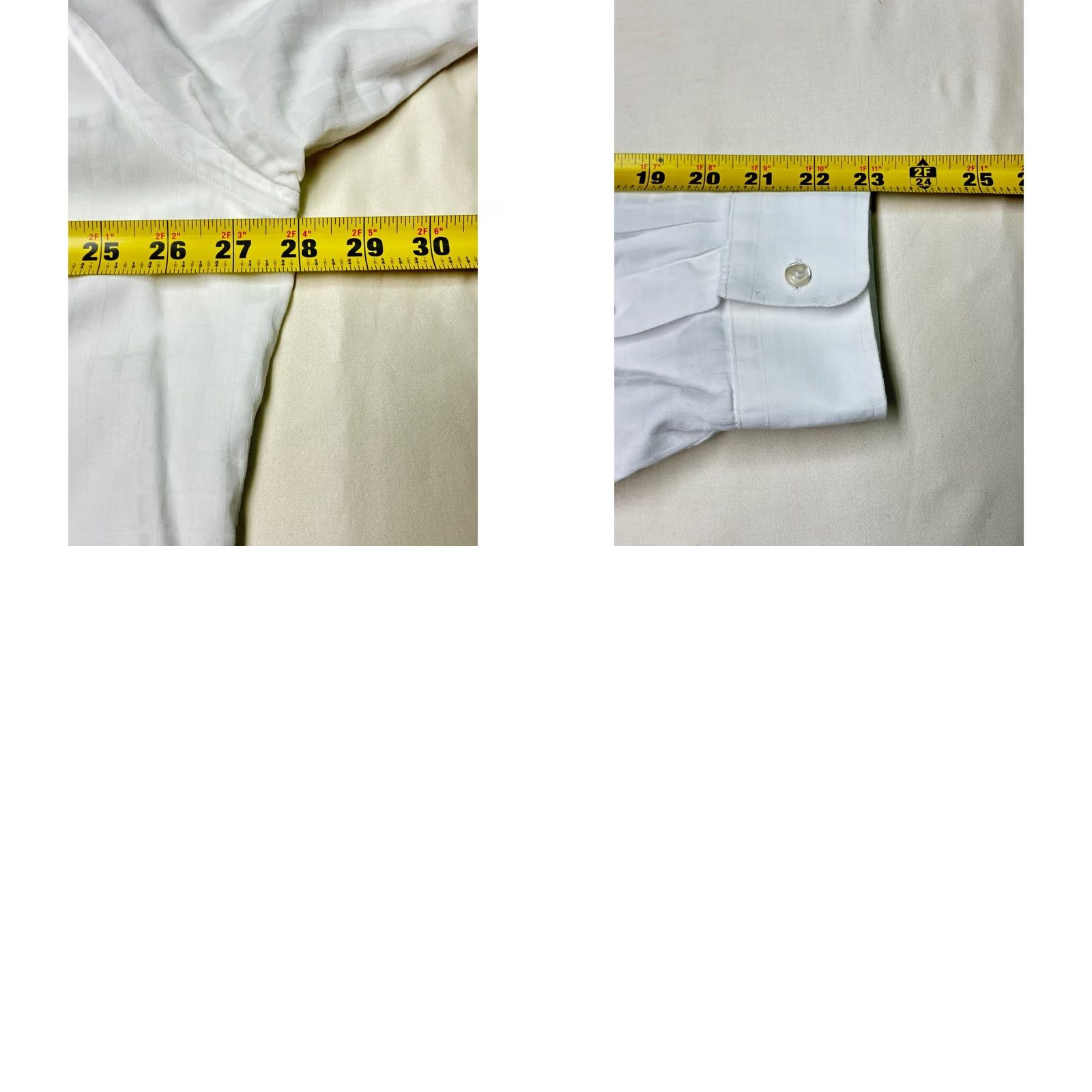 Vintage Paul Fredrick Dress Shirt Mens 17 1/2 33 White Fine Stripe Long Sleeve Blend Size 48R - 8 Thumbnail
