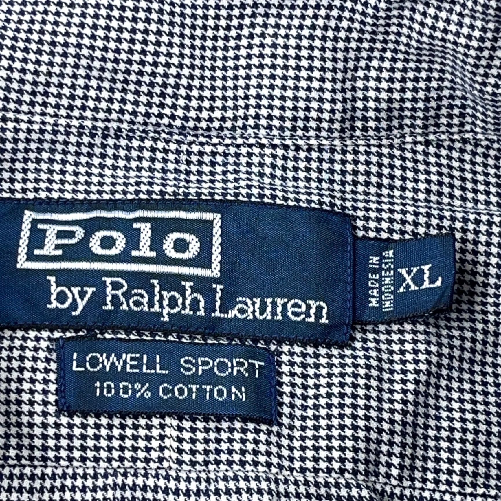 Polo Ralph Lauren VINTAGE Polo Ralph Lauren Shirt Men XL Black Houndstooth Plaid Button-Up Cup Lowell Sport Size US XL / EU 56 / 4 - 7 Thumbnail