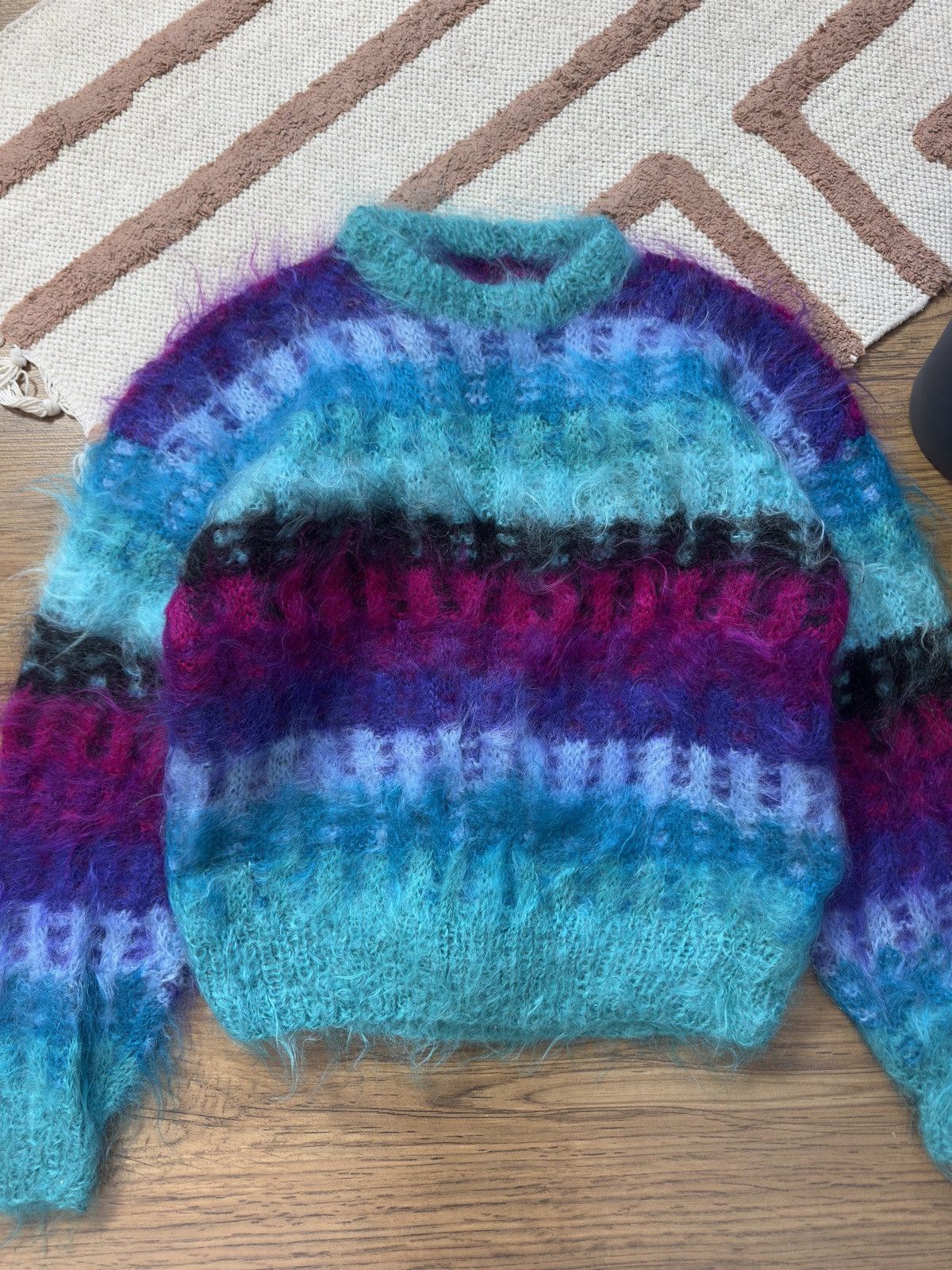 Vintage VINTAGE MOHAIR Y2K KNITTED STRIPED SWEATER Size M / US 6-8 / IT 42-44 - 3 Thumbnail