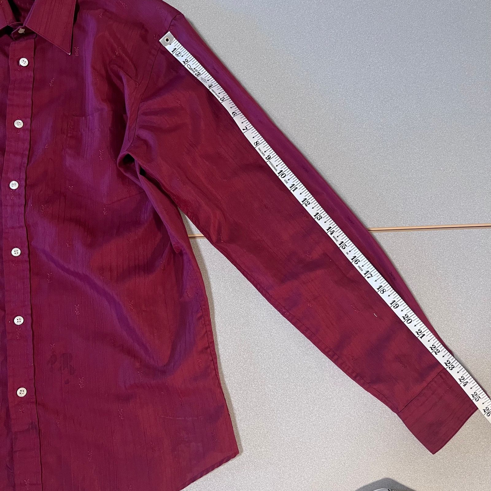 Yves Saint Laurent Yves Saint Laurent monogram Shirt – Size 34 – Burgundy Size US M / EU 48-50 / 2 - 6 Thumbnail