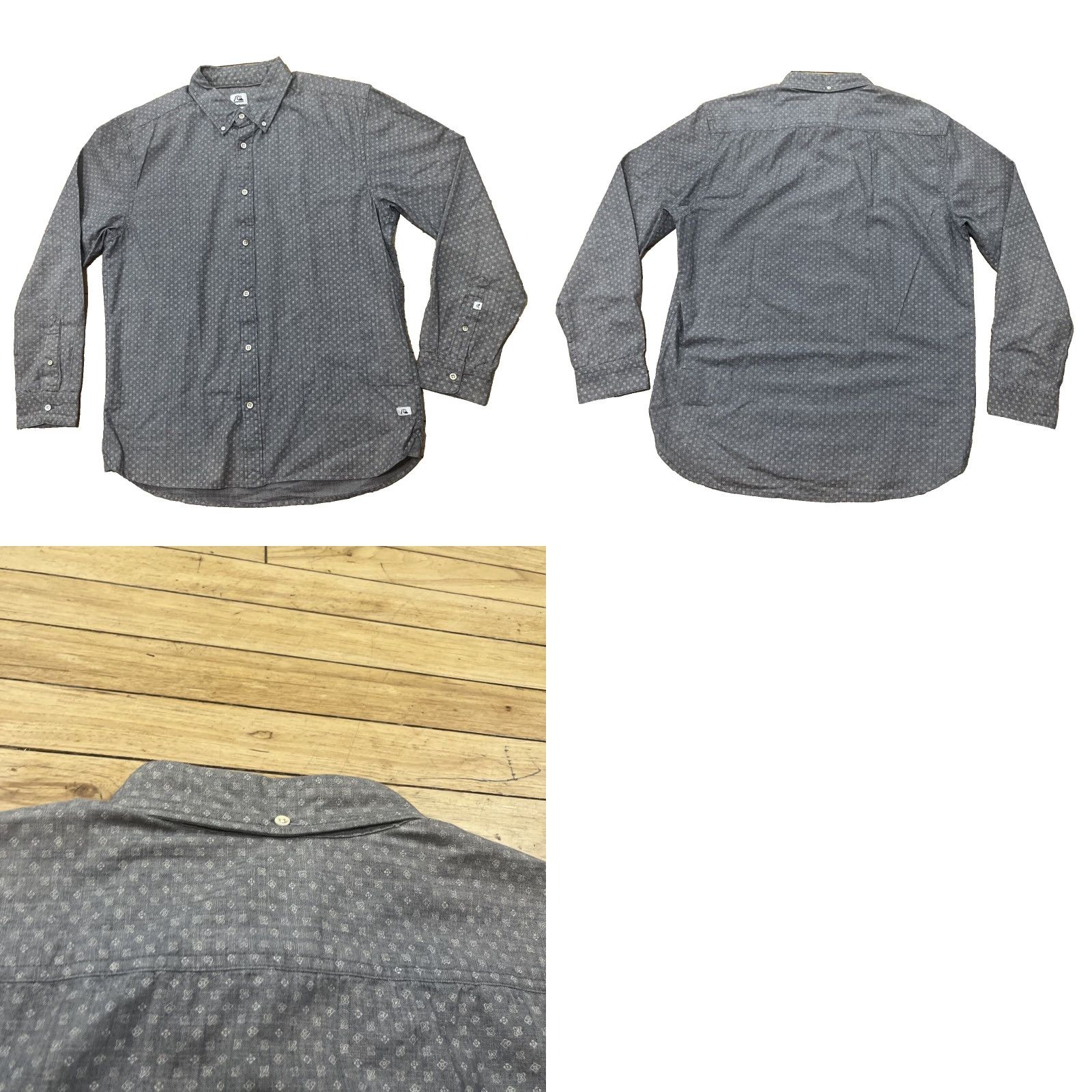 Quiksilver QUIKSILVER Button Shirt Men XL Gray Abstract Talisman Western Skate Oxford Shirt, Button-Up, Casual, Modern, 100% Cotton, Regular Fit, Gray, XL, Men Size US XL / EU 56 / 4 - 10 Thumbnail