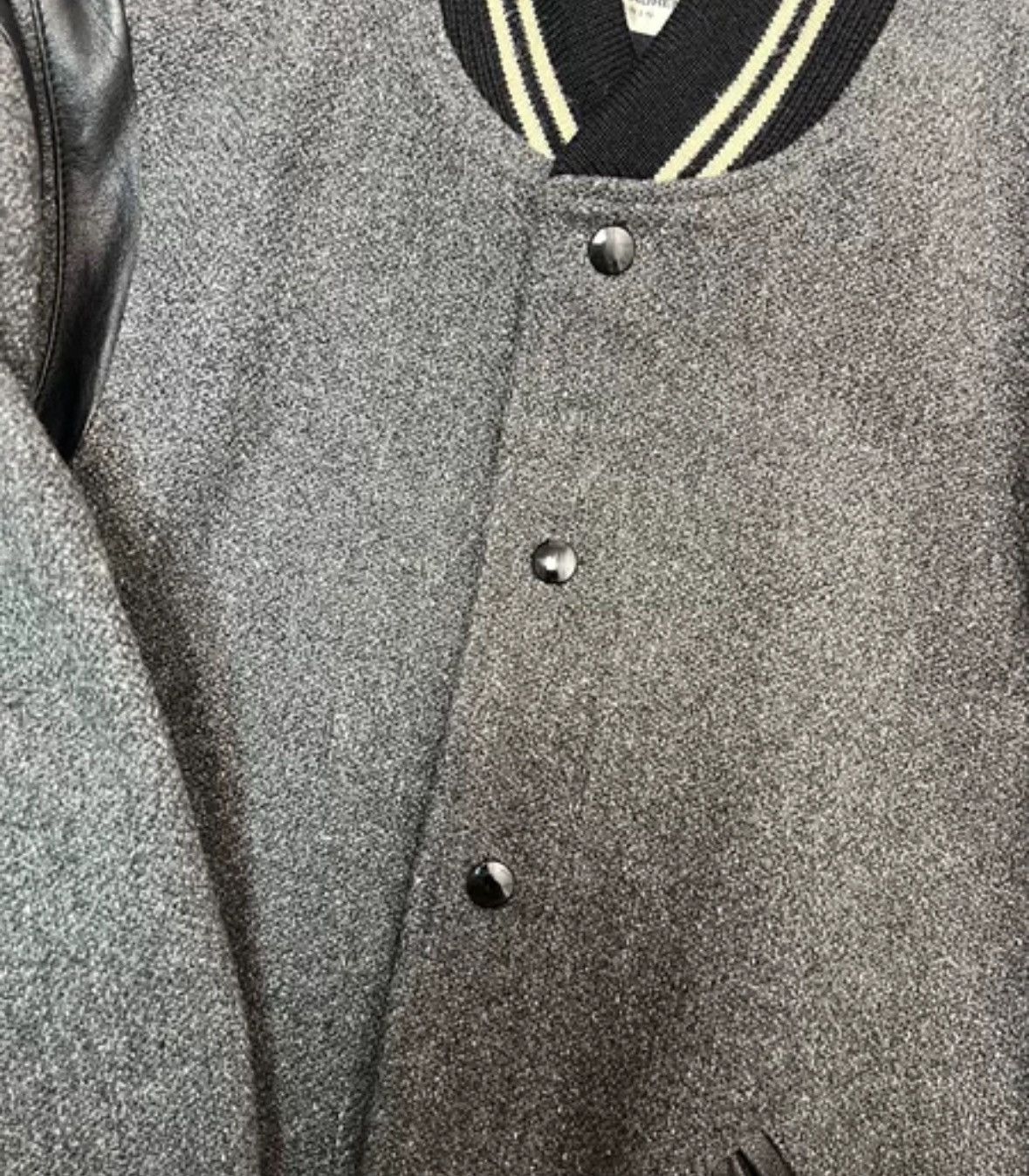 Saint Laurent Paris × Yves Saint Laurent Saint Laurent SLP Authentic 14 Smoke Grey Baseball Jacket Size US M / EU 48-50 / 2 - 3 Thumbnail