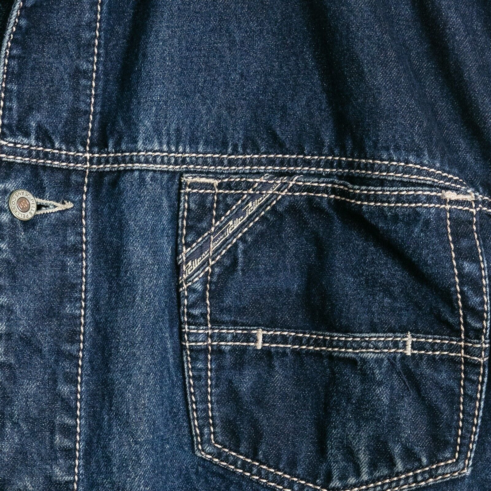 Pelle Pelle × Vintage Vintage Pelle Pelle Jean Jacket Mens 2XL - Distressed Denim Size US XXL / EU 58 / 5 - 3 Thumbnail