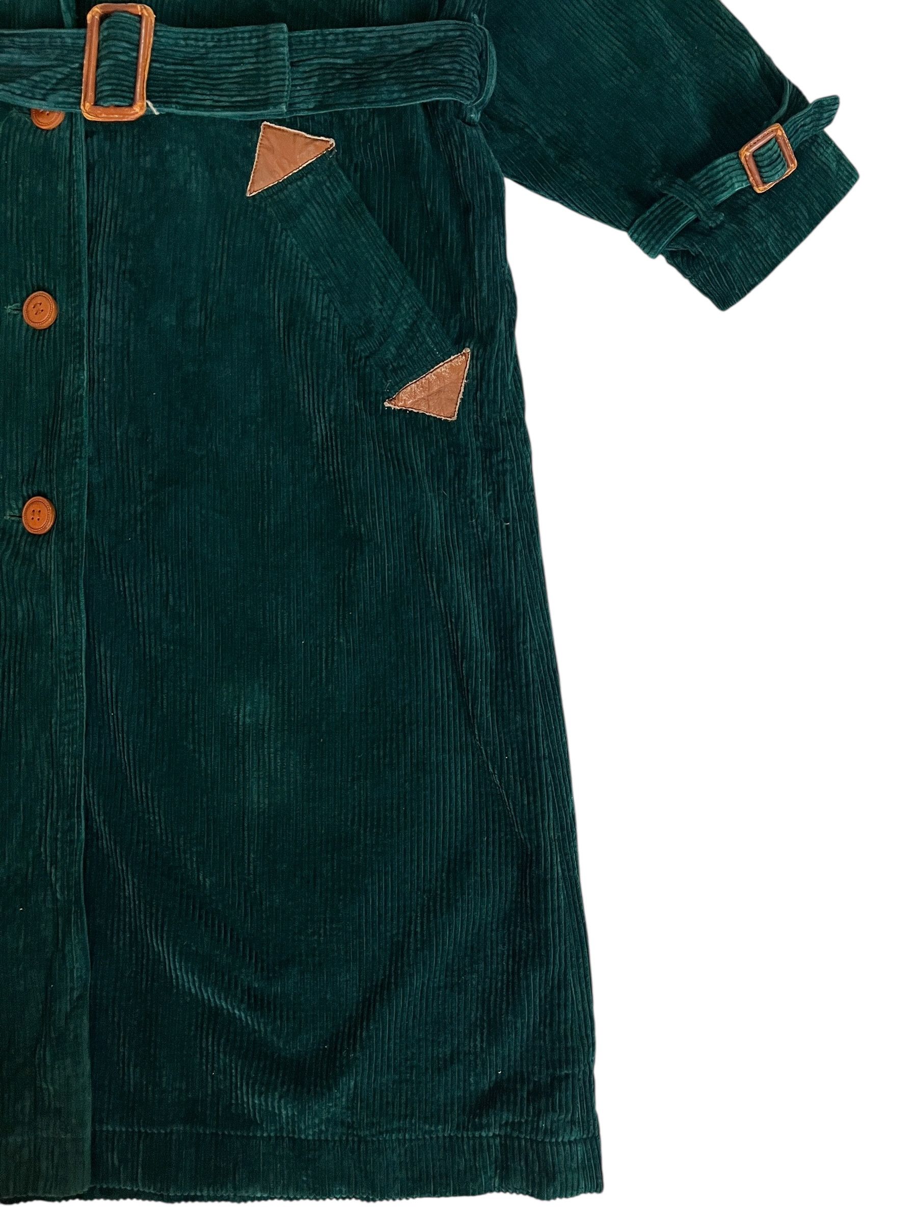 Issey Miyake Vintage 80s Issey Miyake Emerald Corduroy Trench Coat Size US M / EU 48-50 / 2 - 5 Thumbnail
