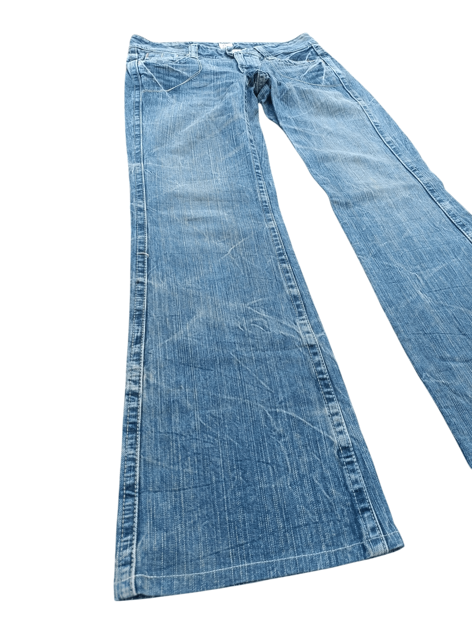 Designer × Japanese Brand FLARED C-Seventeen Bootcut Whiskers Faded Denim Pants Size S Size 30" / US 8 / IT 44 - 1 Thumbnail