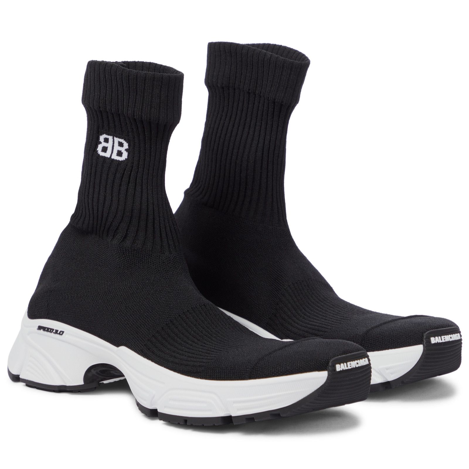 Balenciaga Balenciaga Speed 3.0 Sock White Black High Top Sneakers 41 Size US 11 / IT 41 - 3 Thumbnail