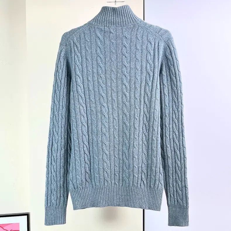 Loro Piana Loro Piana Navy Stand Collar Cashmere Sweater Size US M / EU 48-50 / 2 - 2 Thumbnail