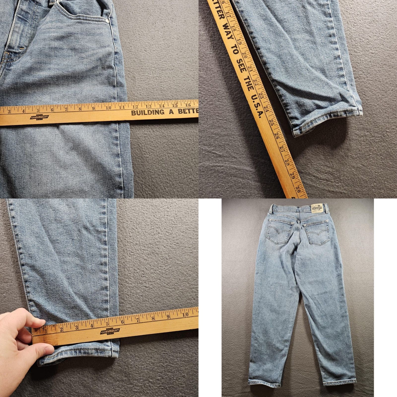 Levi's VINTAGE Levi's SilverTab Jeans Women 28x27 Light Wash Mom High Rise Tapered Denim Relaxed Blue 27 In Inseam Zip Pockets Womens Jeans Size 28" / US 6 / IT 42 - 8 Thumbnail