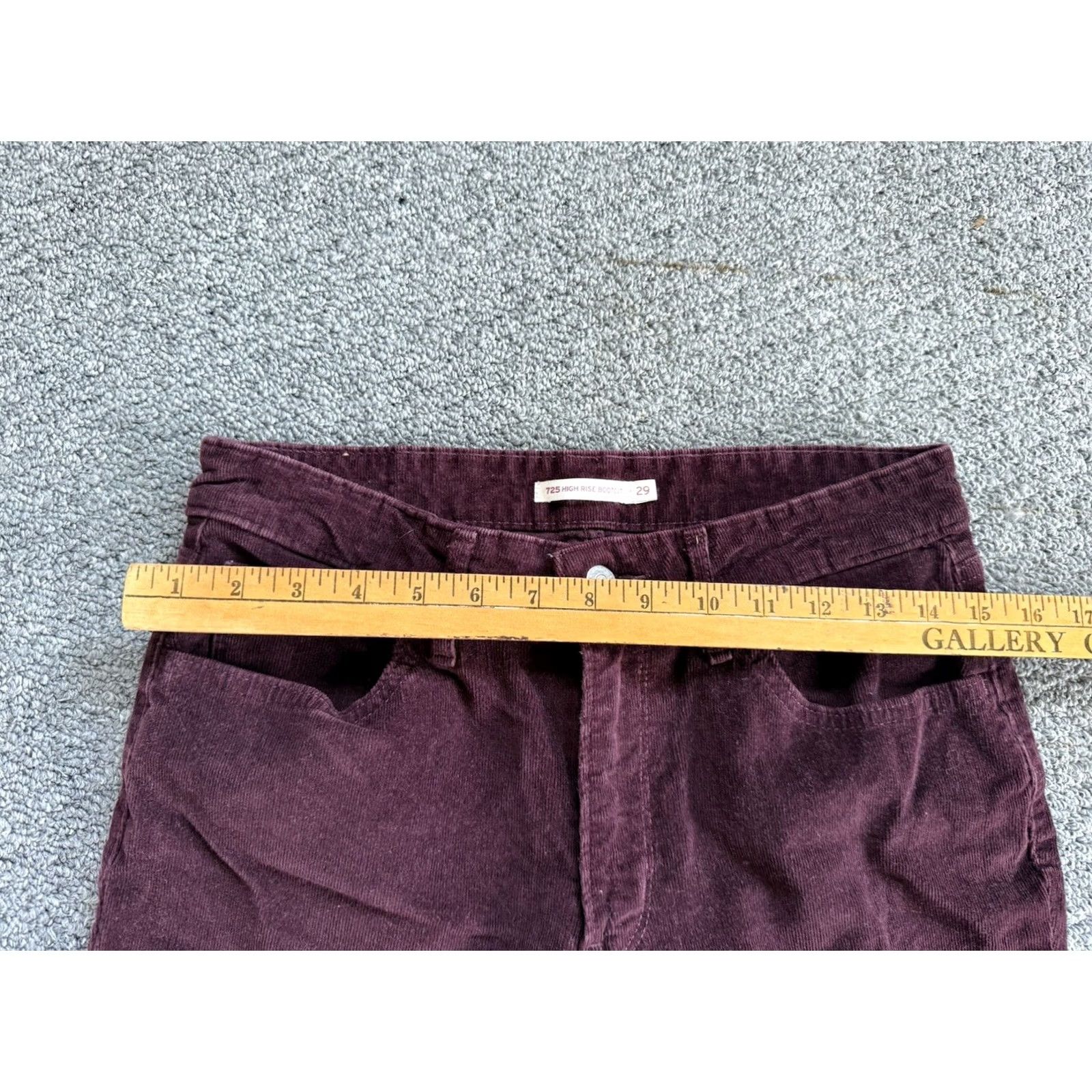 Levi's Levi's 725 Courduroy Jeans 29 Womens Burgundy Bootcut Highrise Corduroy 5-Pocket Fall Winter Spring Jeans Womens Size 29" - 4 Thumbnail
