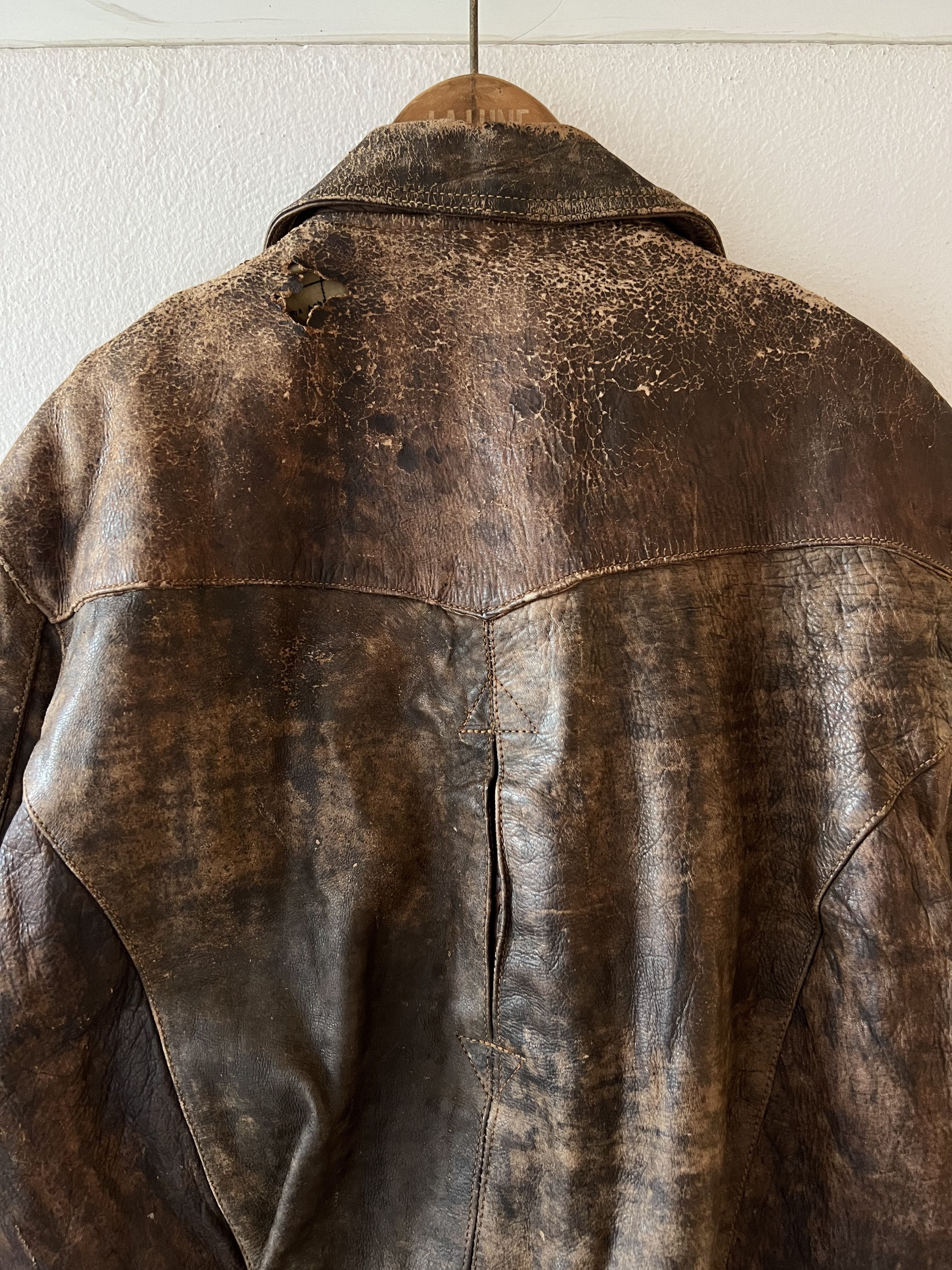 Indian Motorcycle × Vintage THRASHED 80s ECHT LEDER MOTORCYCLE LEATHER JACKET Size US M / EU 48-50 / 2 - 7 Thumbnail