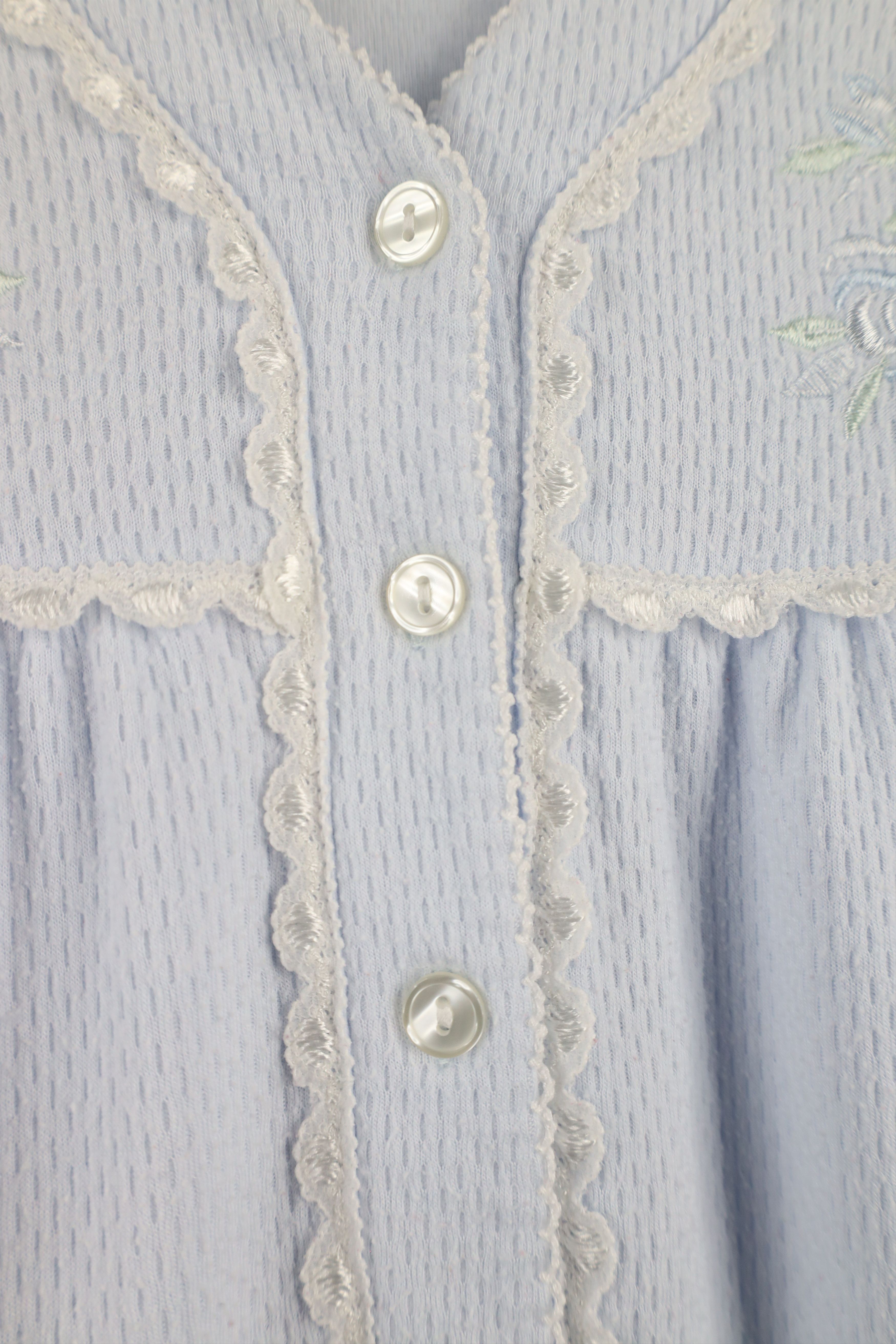 Vintage Vintage 90s Miss Elaine Lace Thermal Long Sleeve Night Gown Size M / US 6-8 / IT 42-44 - 8 Thumbnail