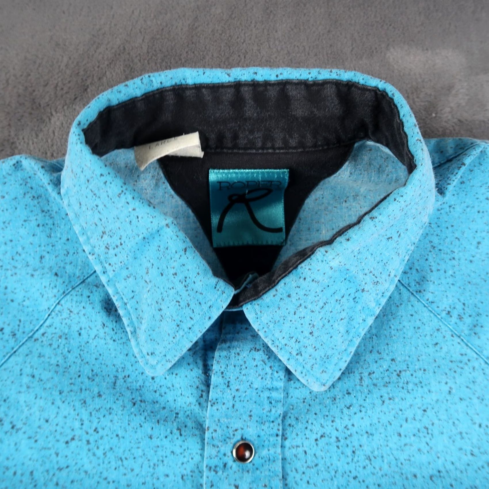 Roper VINTAGE Roper Shirt L Blue Aztec Geometric 90s Western Cowboy USA Mens Button-Up Snap XL? Size US L / EU 52-54 / 3 - 3 Thumbnail