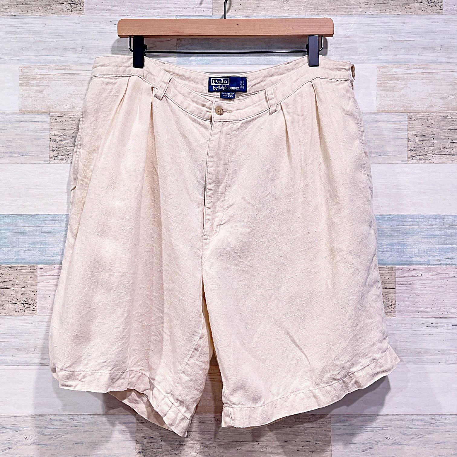 Polo Ralph Lauren POLO Ralph Lauren Linen Tyler Shorts Beige Pleated Mens 38 Size US 38 / EU 54 - 1 Thumbnail