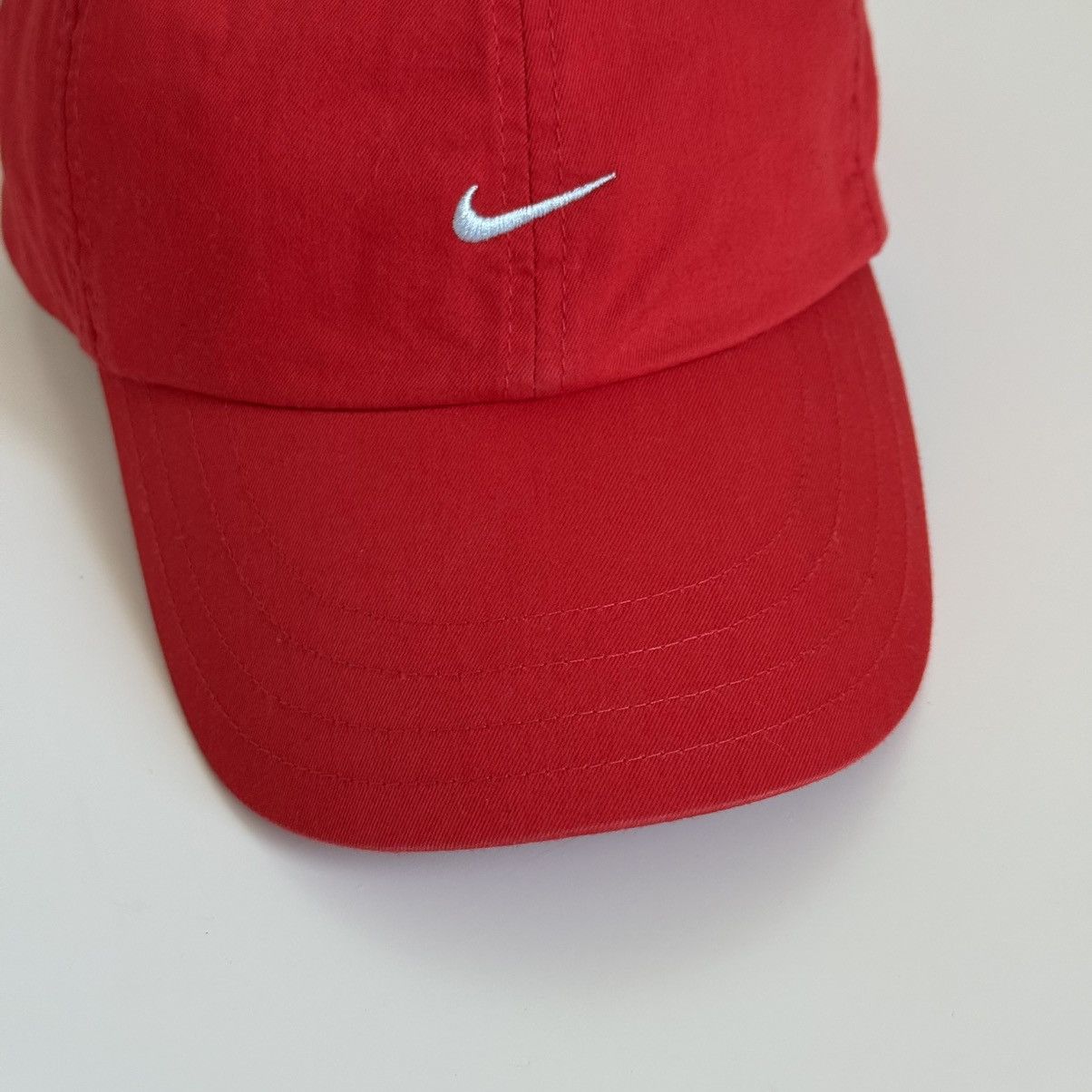 Nike Vintage Nike Red Swoosh Strapback Hat – Adjustable Velcro Size ONE SIZE - 2 Thumbnail