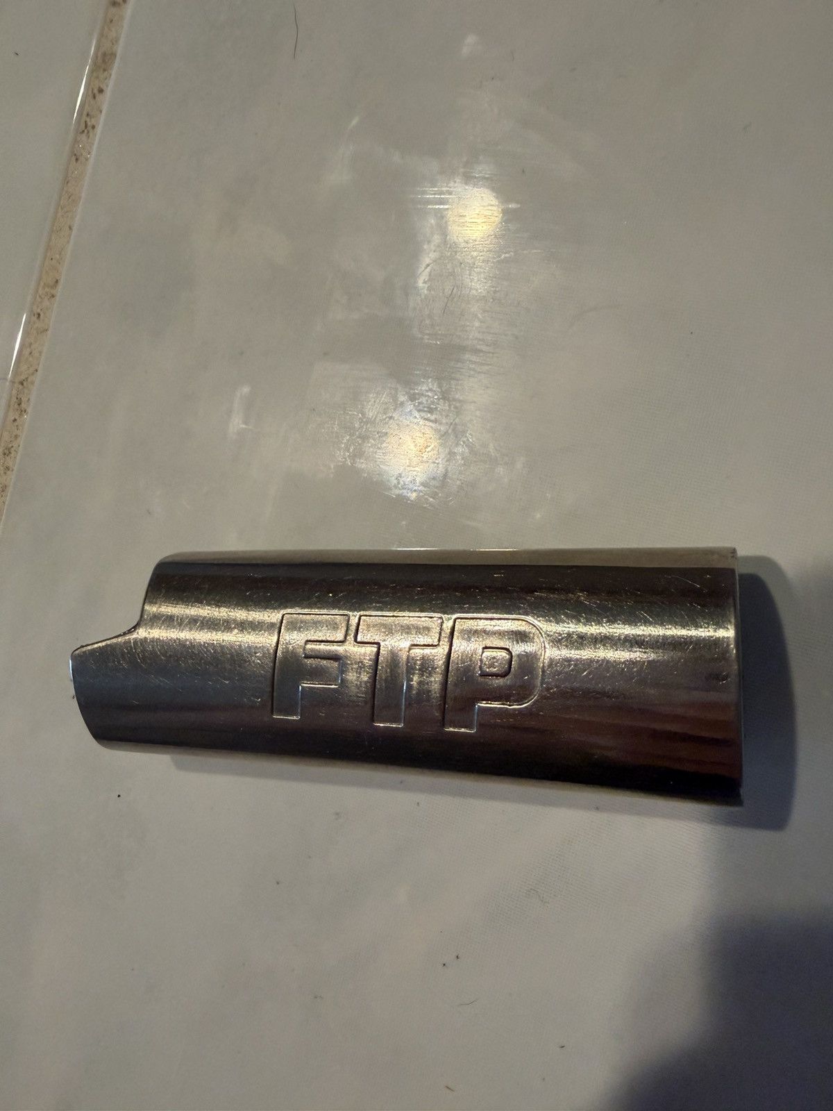 Fuck The Population RARE FTP Silver Embossed Metal Lighter Case Size ONE SIZE - 4 Thumbnail
