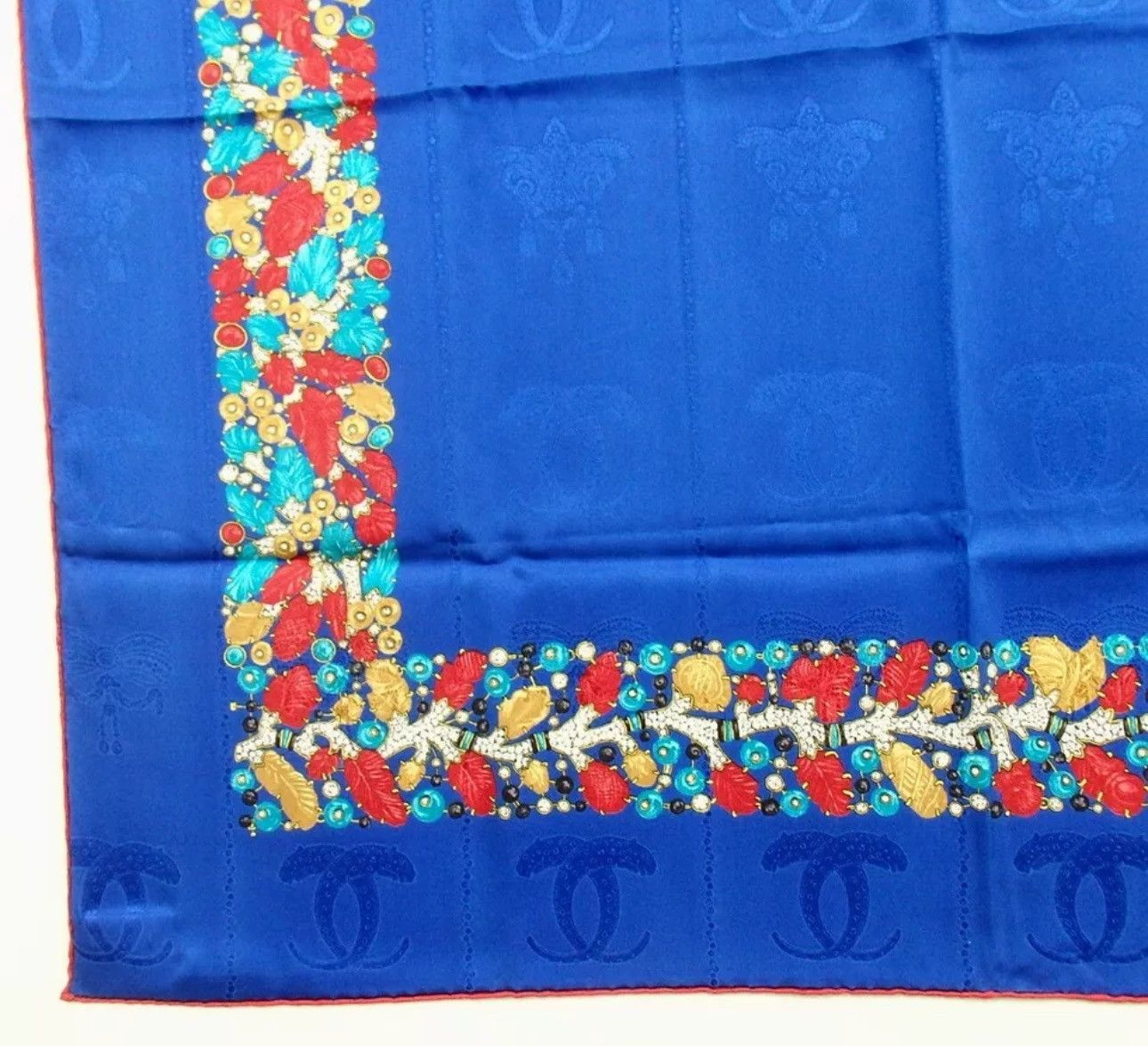 Cartier Cartier Blue Silk Scarf with Jewelry Motif handmade Chic Size ONE SIZE - 5 Thumbnail