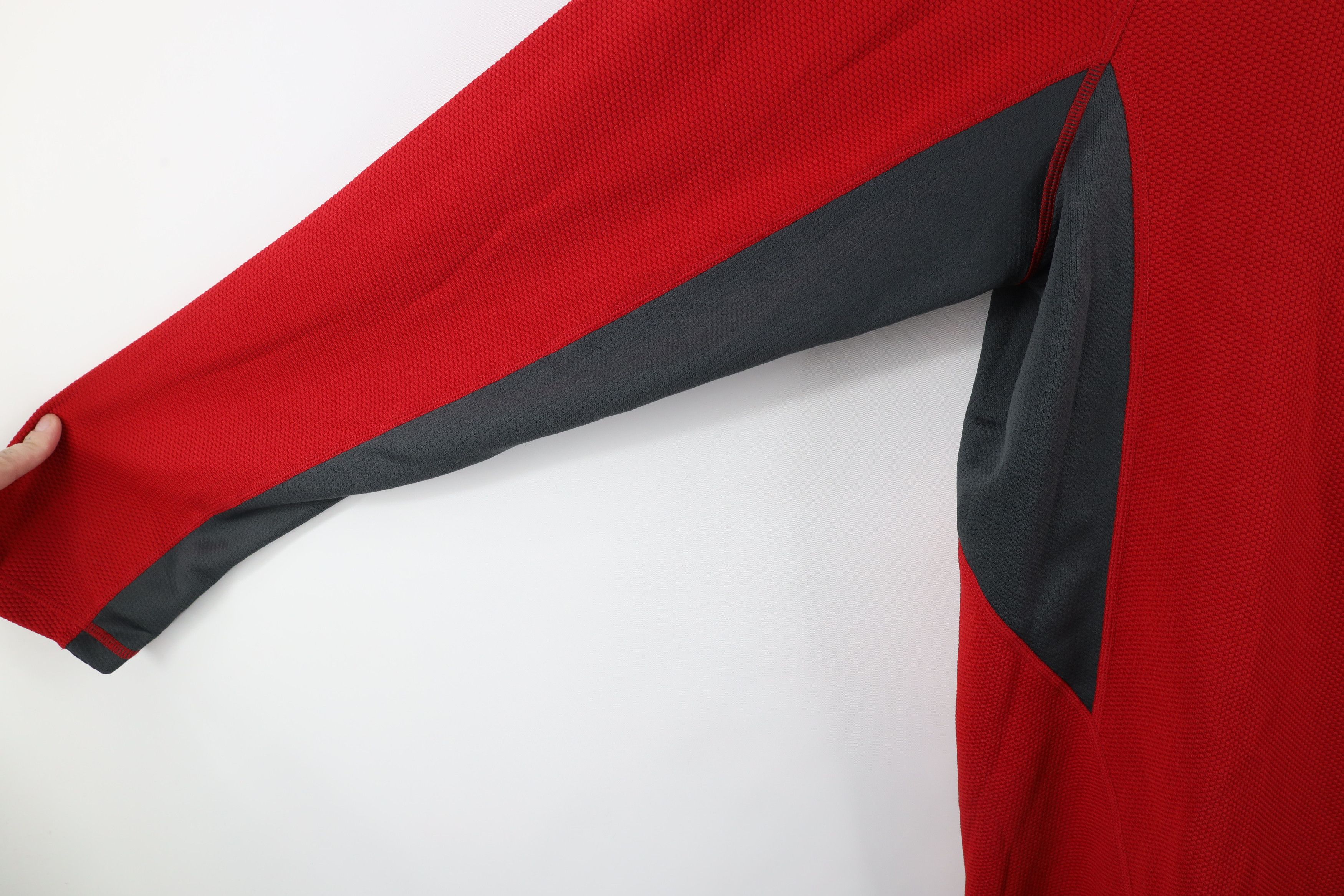 Nike × Vintage Vintage Nike ACG Swoosh Thermal Knit Half Zip Top Red Size US XL / EU 56 / 4 - 7 Thumbnail