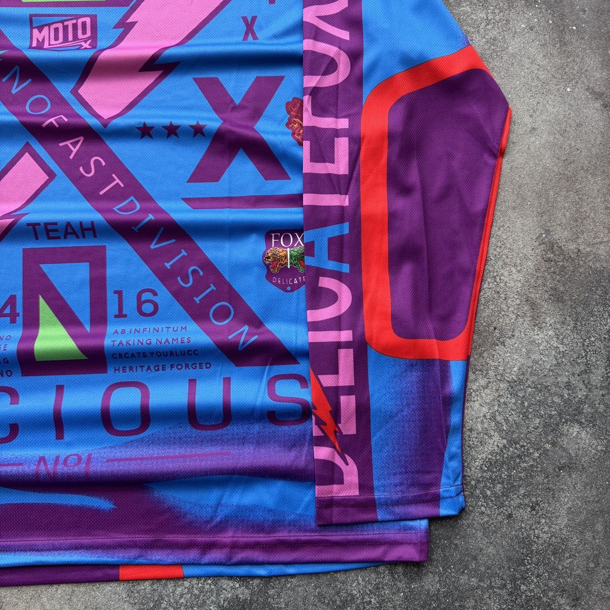 Japanese Brand Delicate Fox Y2K Hype Moto Racing Long Sleeve Jersey Size US XL / EU 56 / 4 - 6 Thumbnail