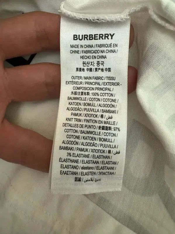 Burberry Burberry White Logo Printed Men's T. Size US XS / EU 42 / 0 - 4 Thumbnail