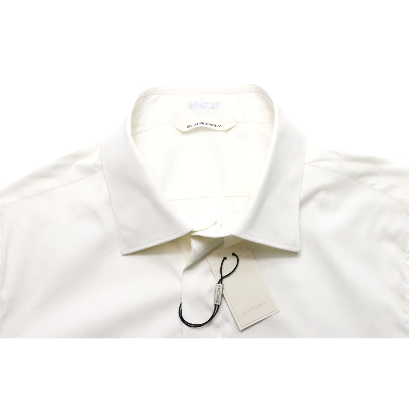 Suitsupply Suitsupply Extra Slim Fit Formal Shirt Men's SMALL Button Up Spread Collar Shirt Ivory Formal Business Mens Size 36R - 4 Thumbnail