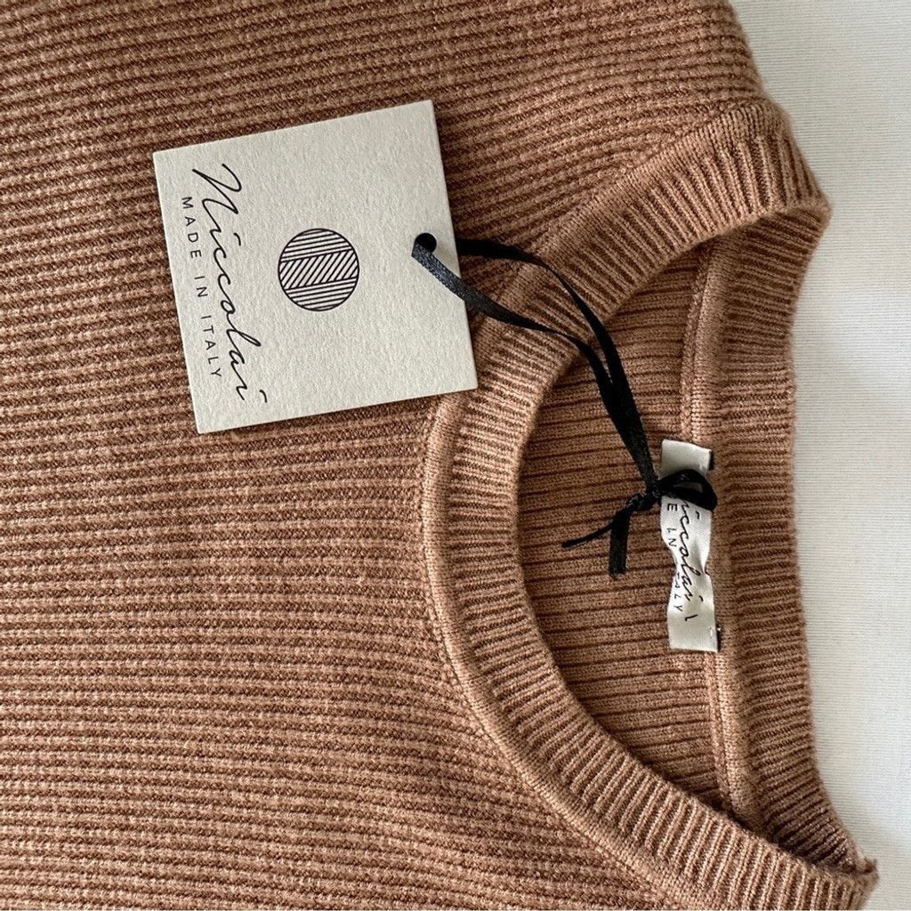 Other Niccolai Women's Ribbed Knit Sweater Long Sleeve Brown Large Size L / US 10 / IT 46 - 6 Thumbnail