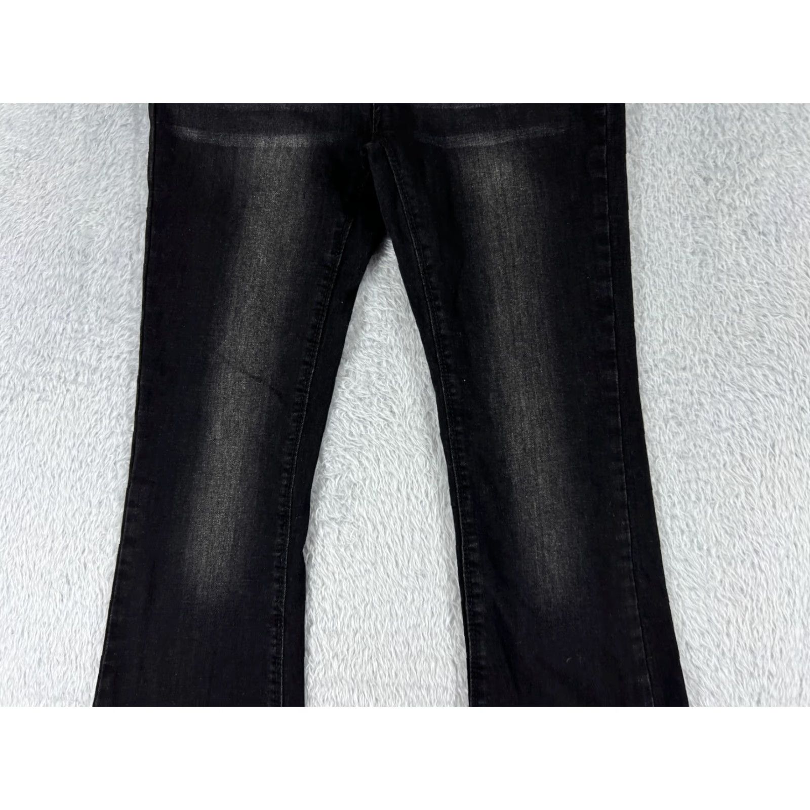 Shein Vintage SheIn Black Denim Flare Jeans Womens Size 4 Mid Rise Stretch Cotton Blend Fall Summer Size 27" / US 4 / IT 40 - 3 Thumbnail