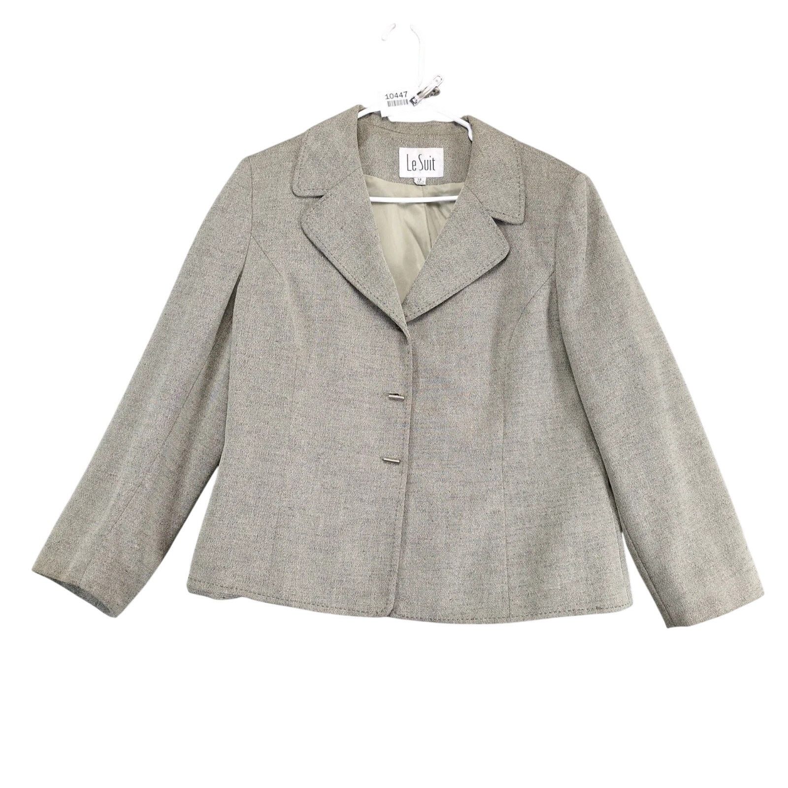 Other Vintage Le Suit Blazer Women's 14 Beige Tweed Y2K Career Size XL / US 12-14 / IT 48-50 - 1 Thumbnail