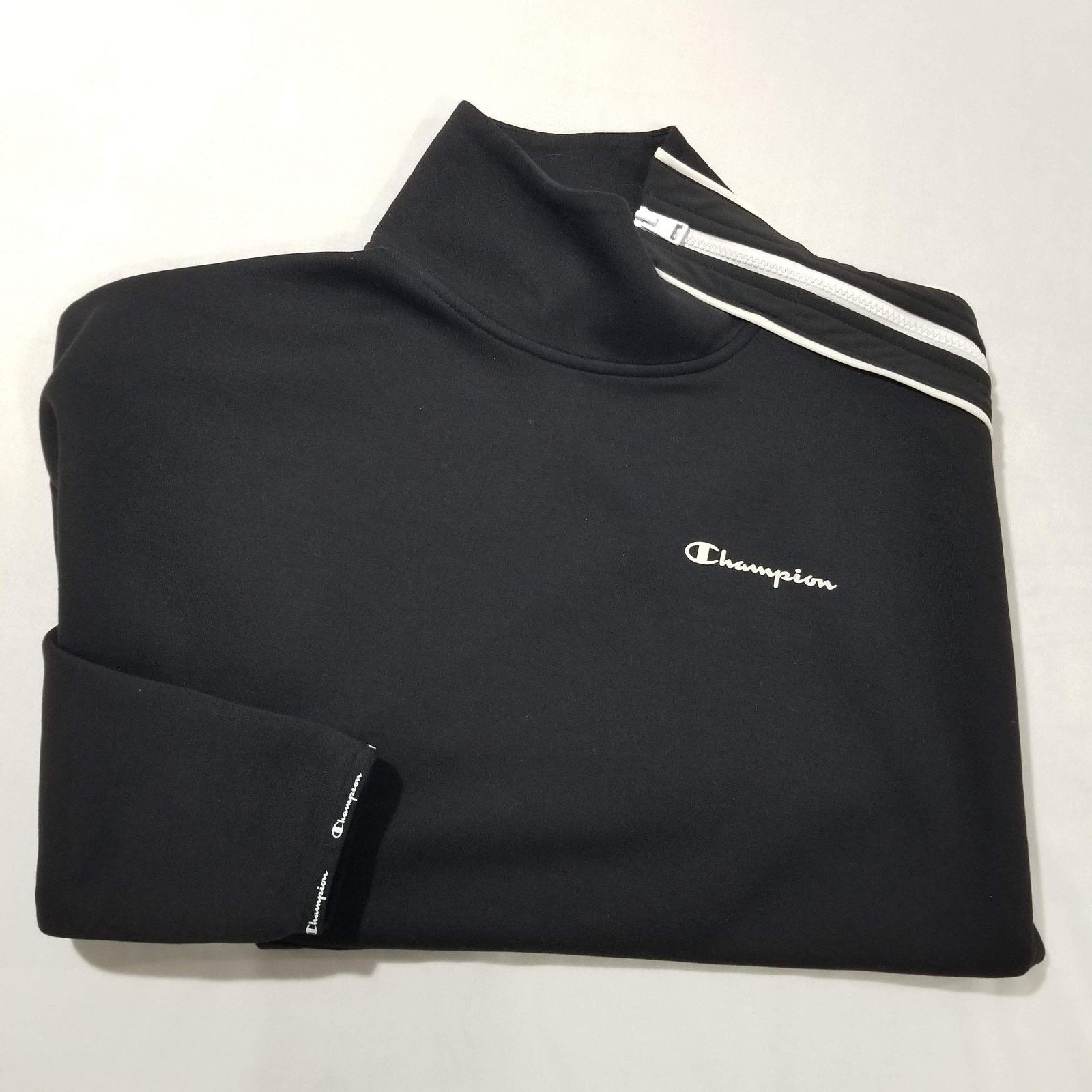 Champion Champion Sweatshirt Large Black Sport Mock Neck Pullover Size L / US 10 / IT 46 - 2 Thumbnail